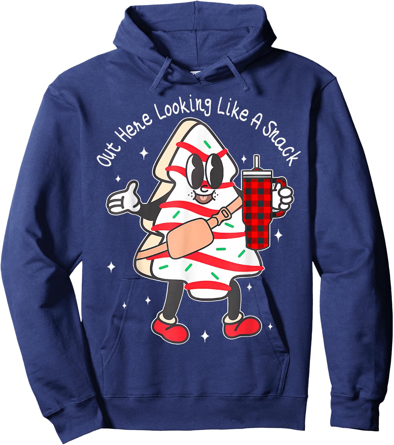 Out Here Looking Like A Snack Cute Xmas Tree Cake Christmas Hoodie - Hoodie | Navy