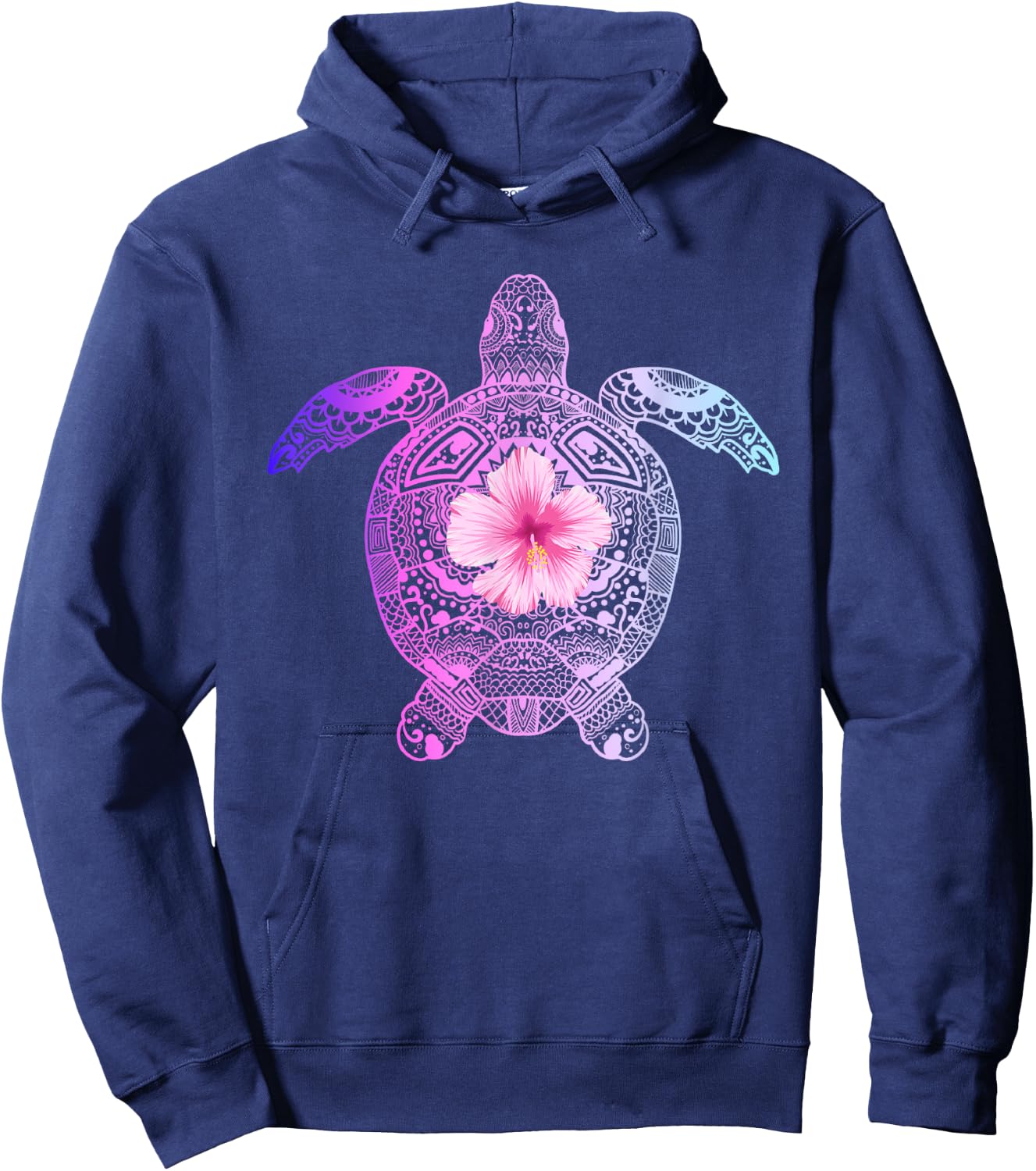 Hawaiian Tie Dye Sea Turtle, Hawaii and Wwomen Hoodie - Hoodie | Navy