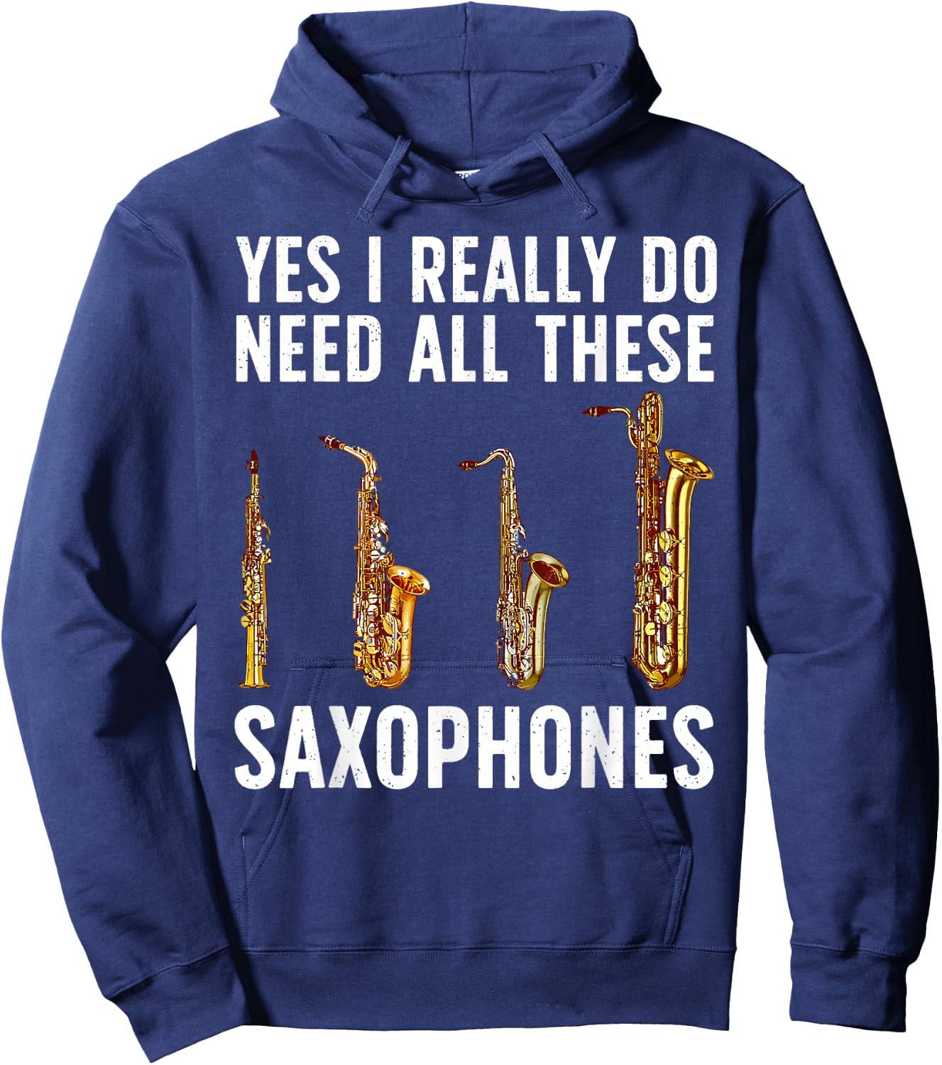 Funny Saxophone Art Women Sax Player Musician Hoodie - Hoodie | Navy