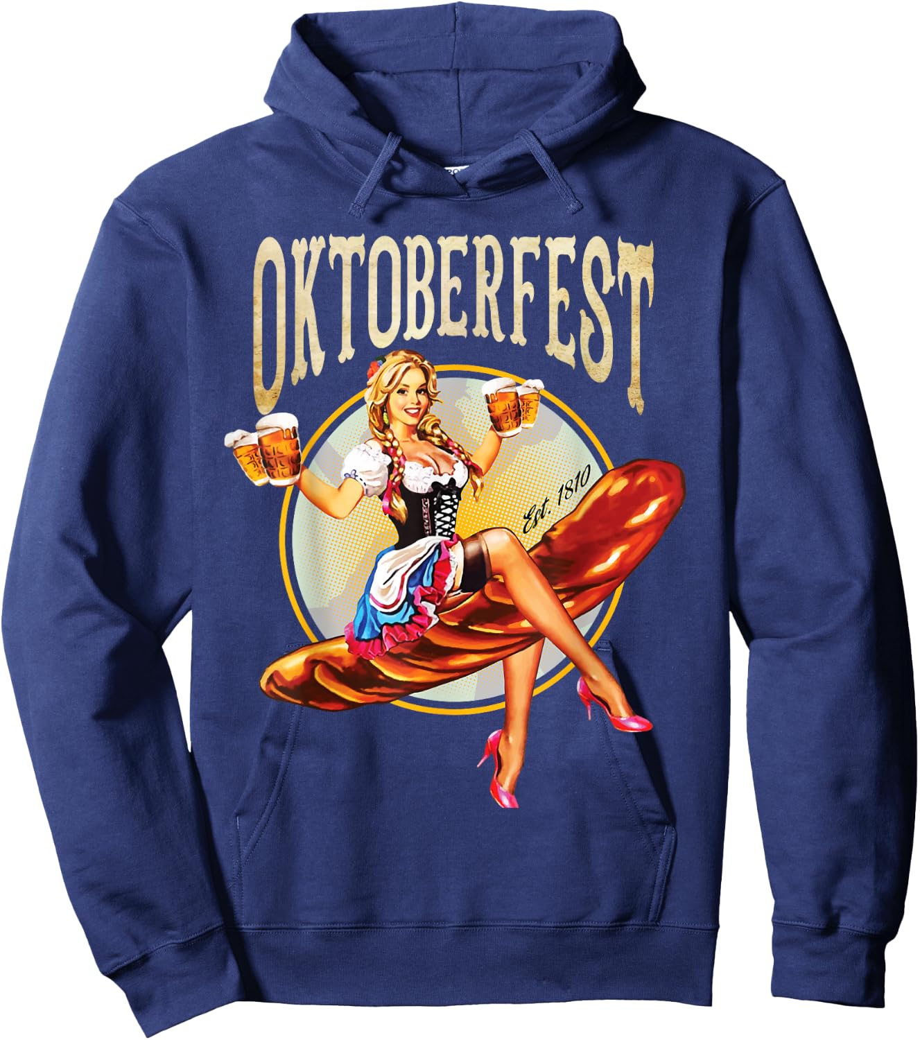 Oktoberfest Costume Vintage Bavarian German Beer Wurst Hoodie - Hoodie | Navy