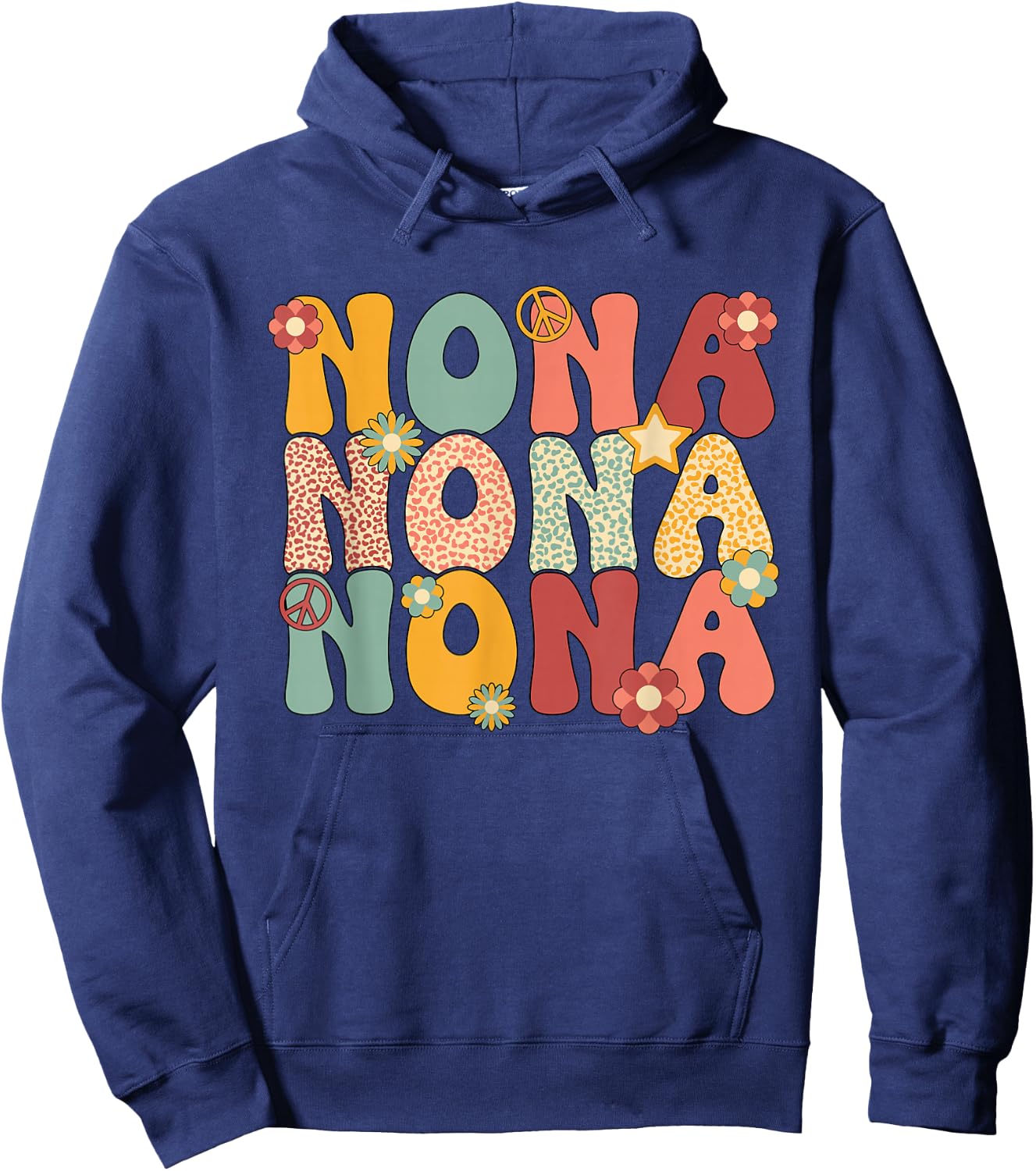 Nona Grandma Groovy Nona Grandmother Hoodie - Hoodie | Navy