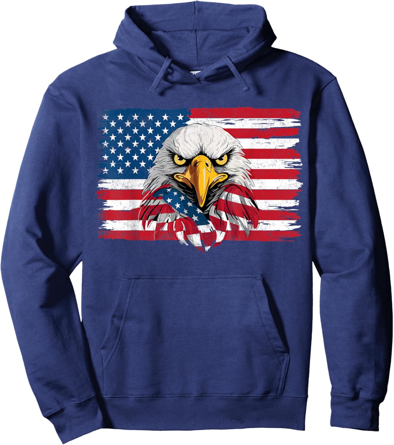American Bald Eagle 4th Of July US Flag Patriotic Boys Men Hoodie - Hoodie | Navy