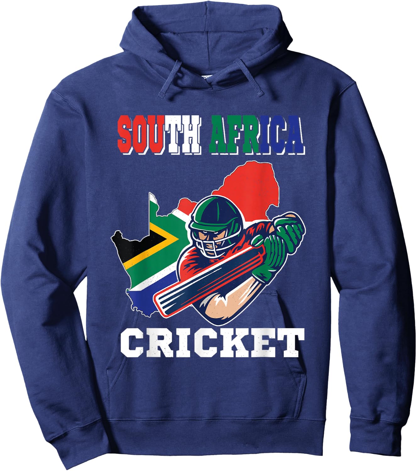 South Africa Cricket Player Flag Jersey Afrikaans Sports Hoodie - Hoodie | Navy