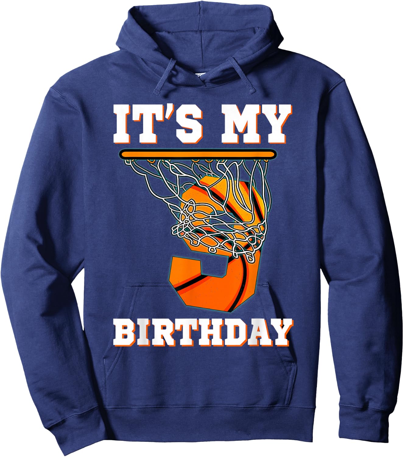 It's My 9th Birthday Basketball Boy Party 9 Years Old Hoodie - Hoodie | Navy