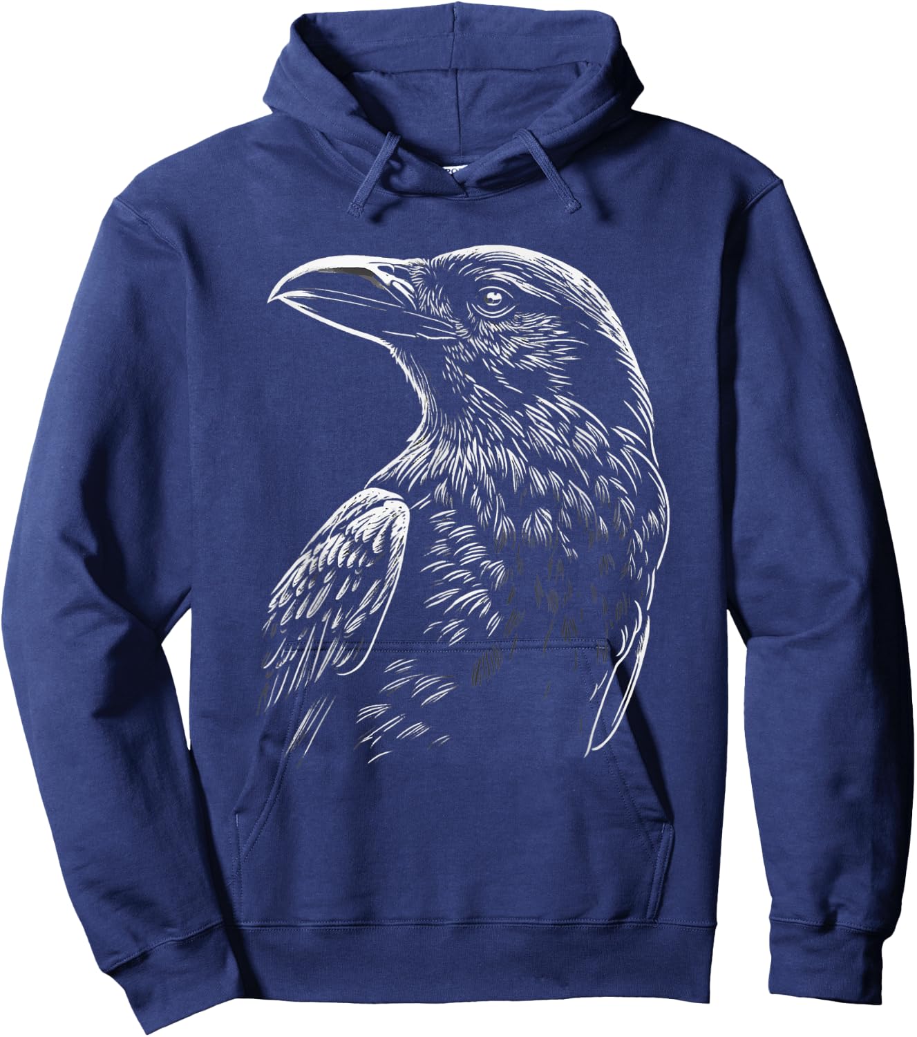 Mystical Raven Bird Occult Symbolism Nature Witch Motif Hoodie - Hoodie | Navy