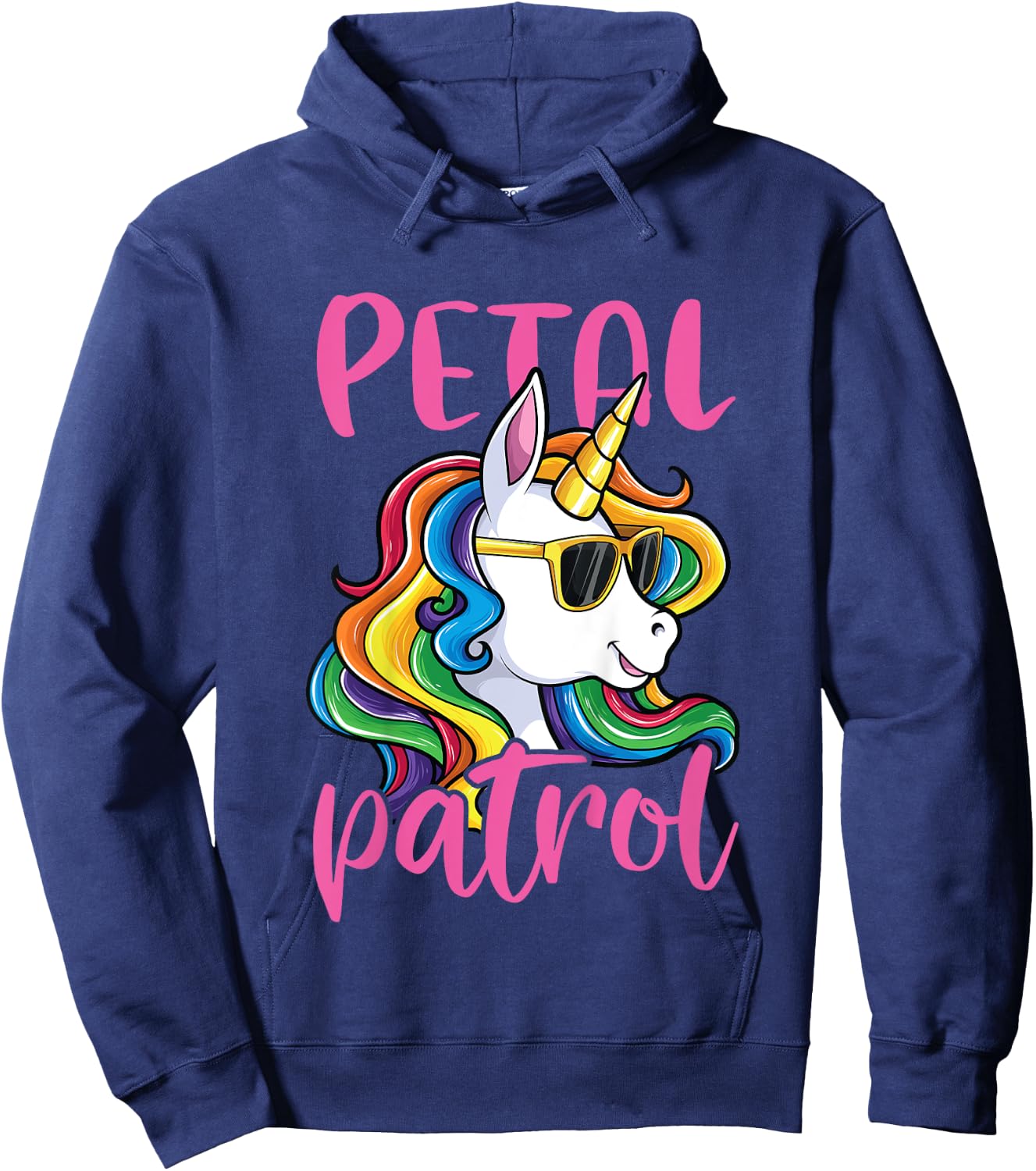 Flower Girl Shirt Girls Kids Wedding Unicorn Petal Patrol Hoodie - Hoodie | Navy