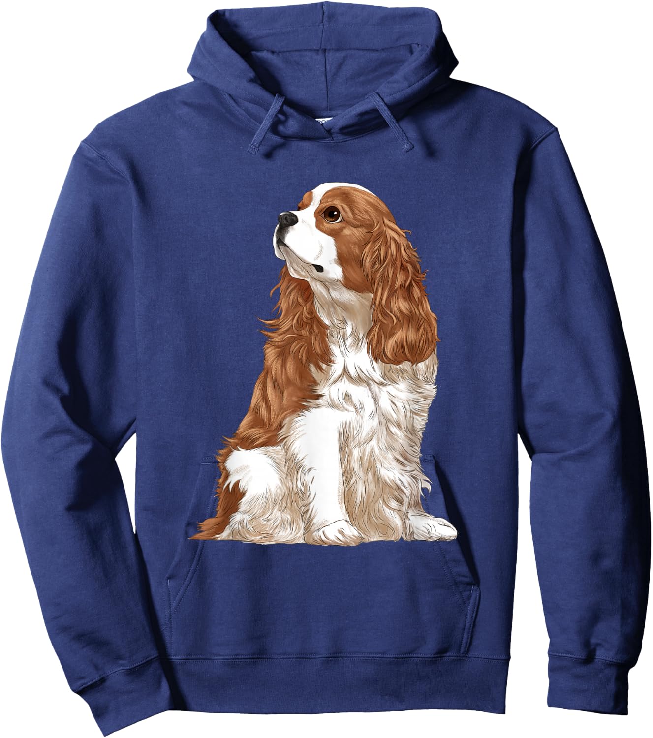 Sitting Dog Blenheim Cavalier King Charles Spaniel Hoodie - Hoodie | Navy
