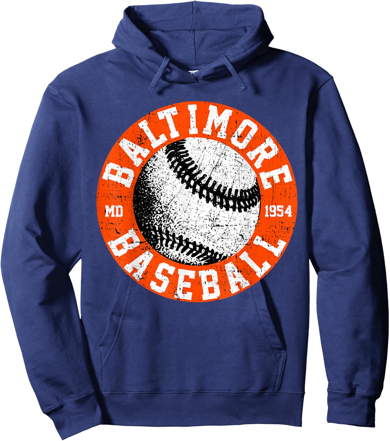 Baltimore Baseball Retro Vintage Design Baseball Lover Hoodie - Hoodie | Navy