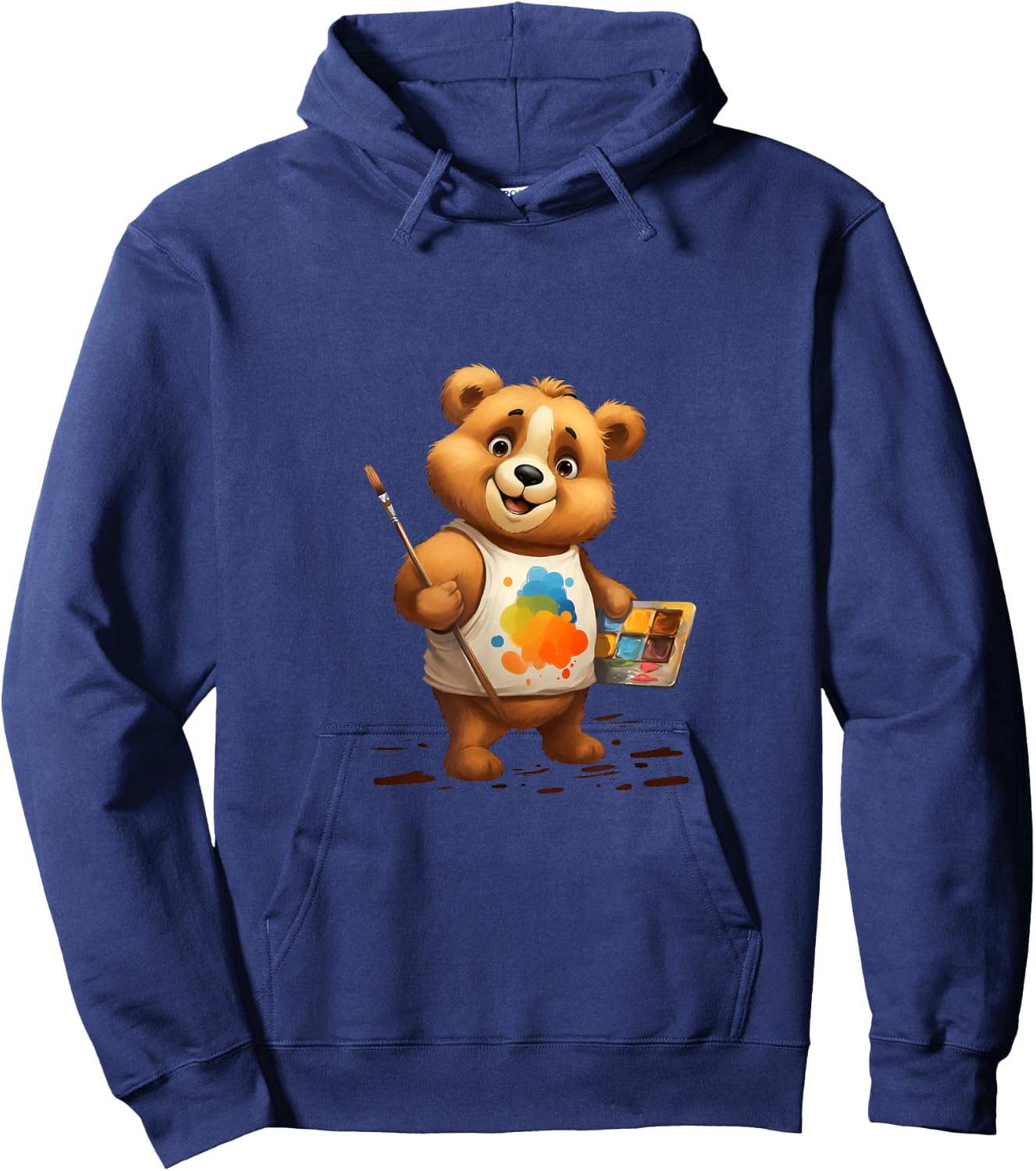 Bear Artist Painter Brush Palette Painting Hoodie - Hoodie | Navy
