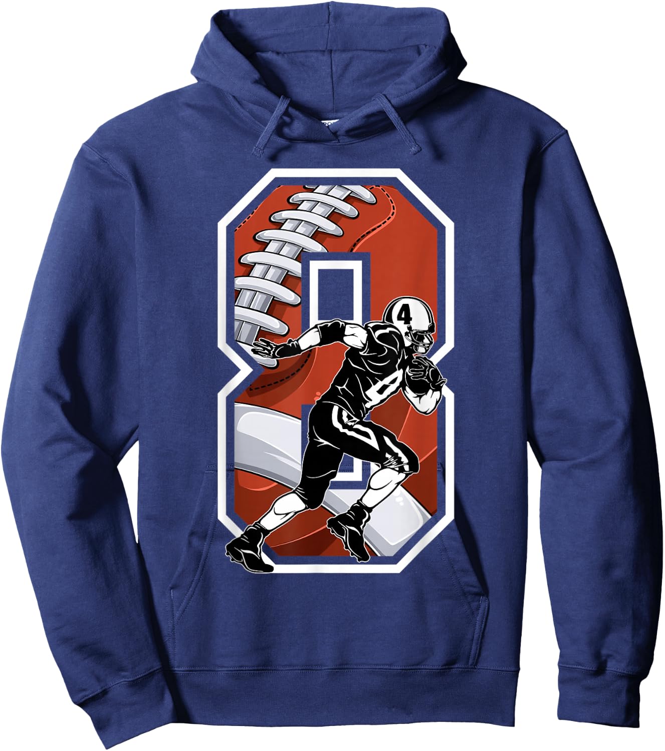 I'm 8 Years Old Football Player 8th Birthday Boys Kids Hoodie - Hoodie | Navy