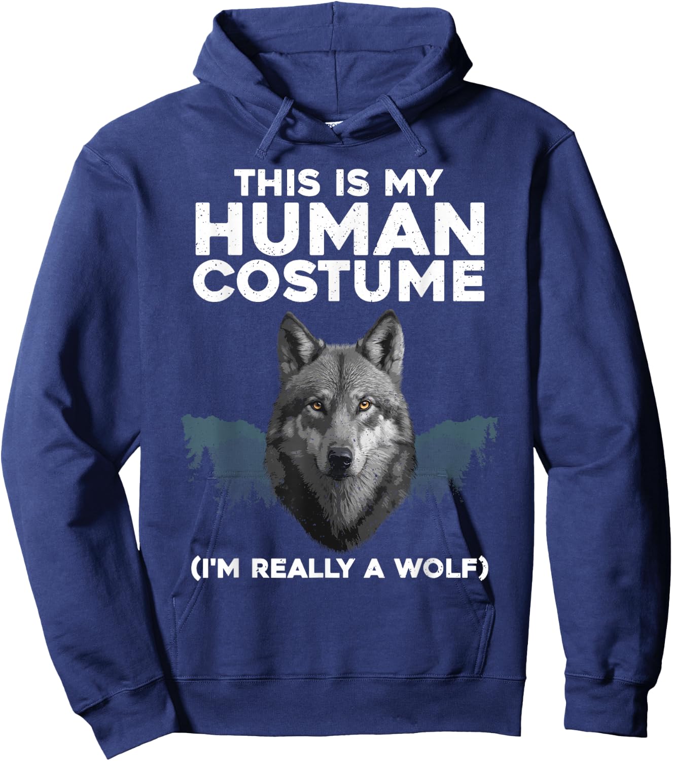 Funny Wolf Design Women Boys Girls Kids Wolf Lovers Hoodie - Hoodie | Navy