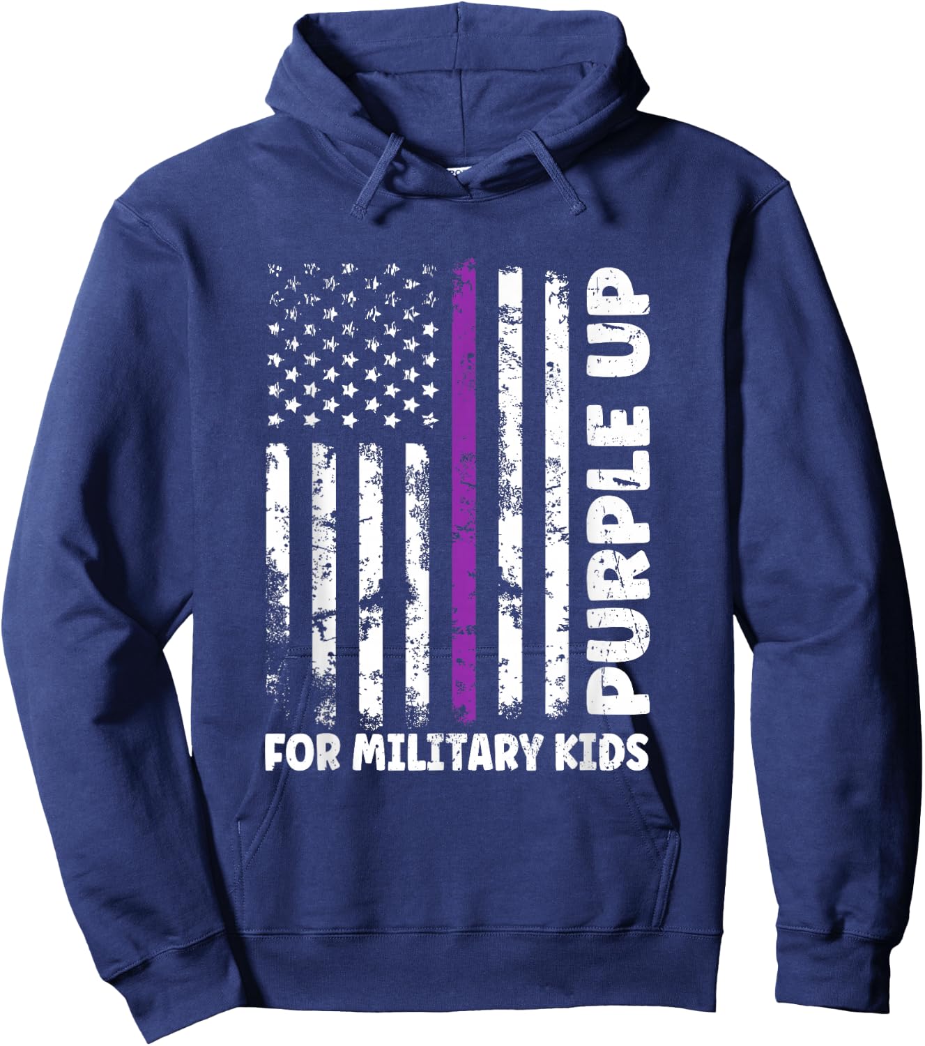 Purple Up for Military Kids Shirt Month Military Child Flag Hoodie - Hoodie | Navy