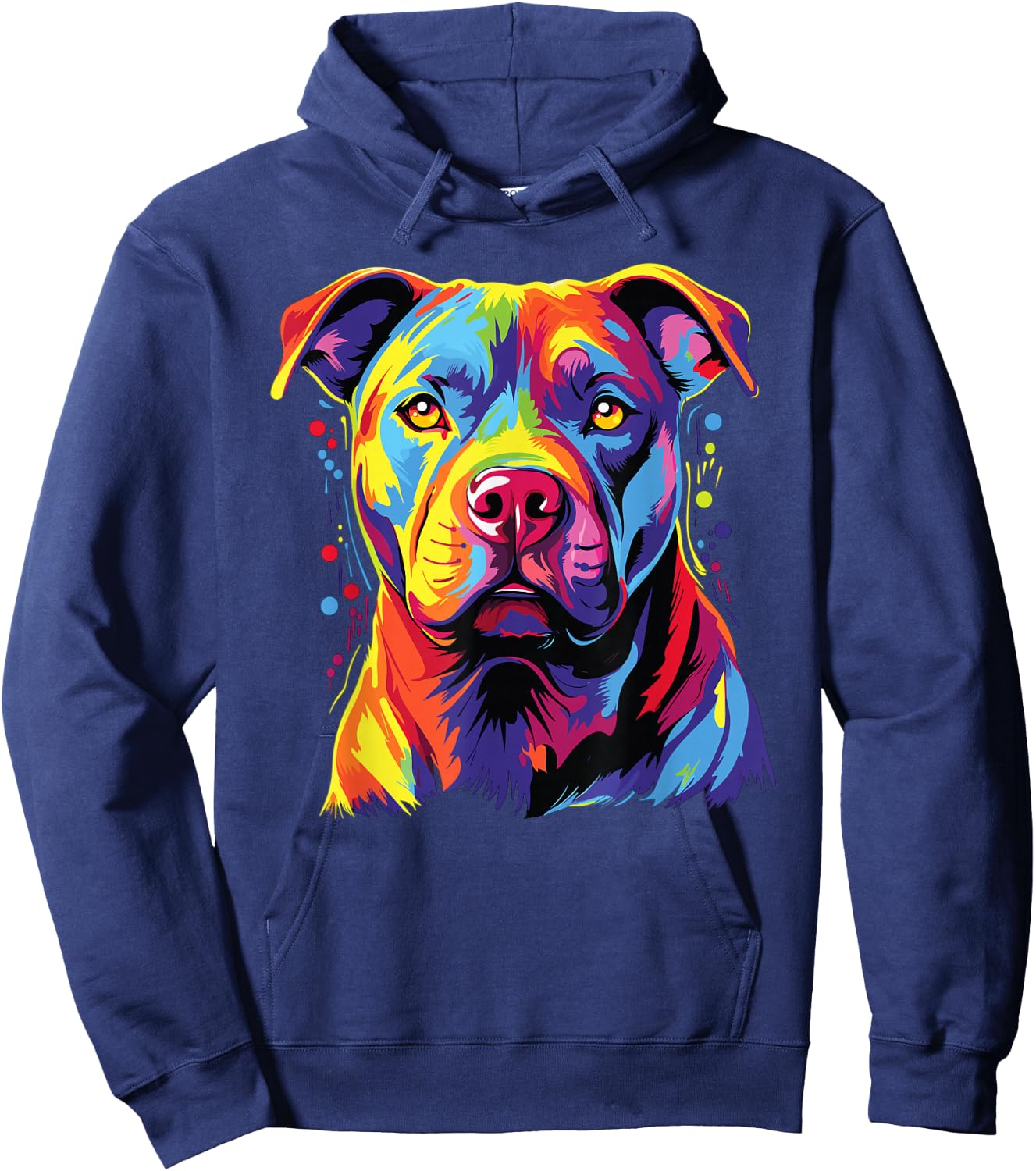 Watercolour Colourful Staffordshire Bull Terrier Dogs Hoodie - Hoodie | Navy