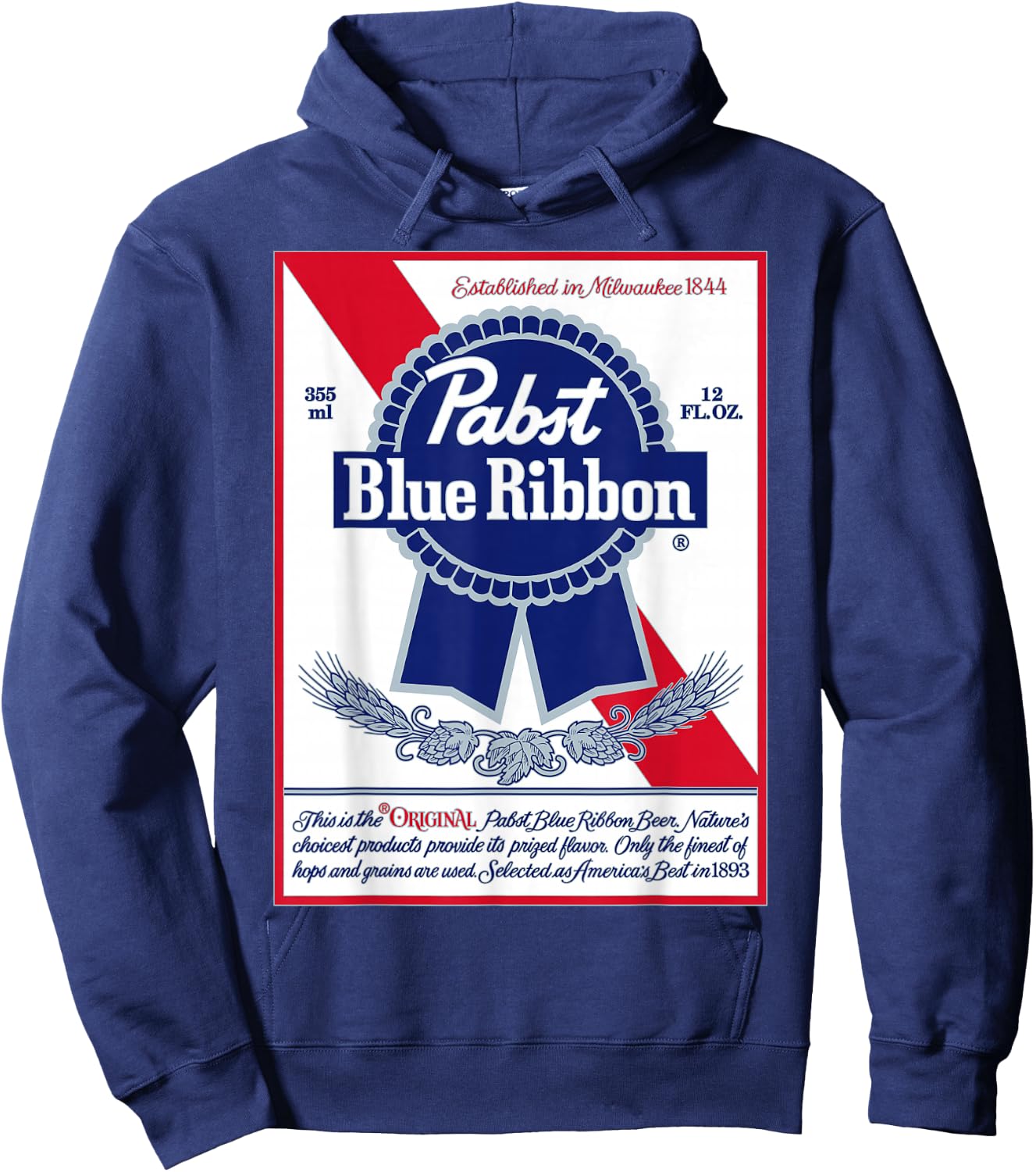 Pabst Fashion Label - Vintage Blue Ribbon Artwork Hoodie - Hoodie | Navy