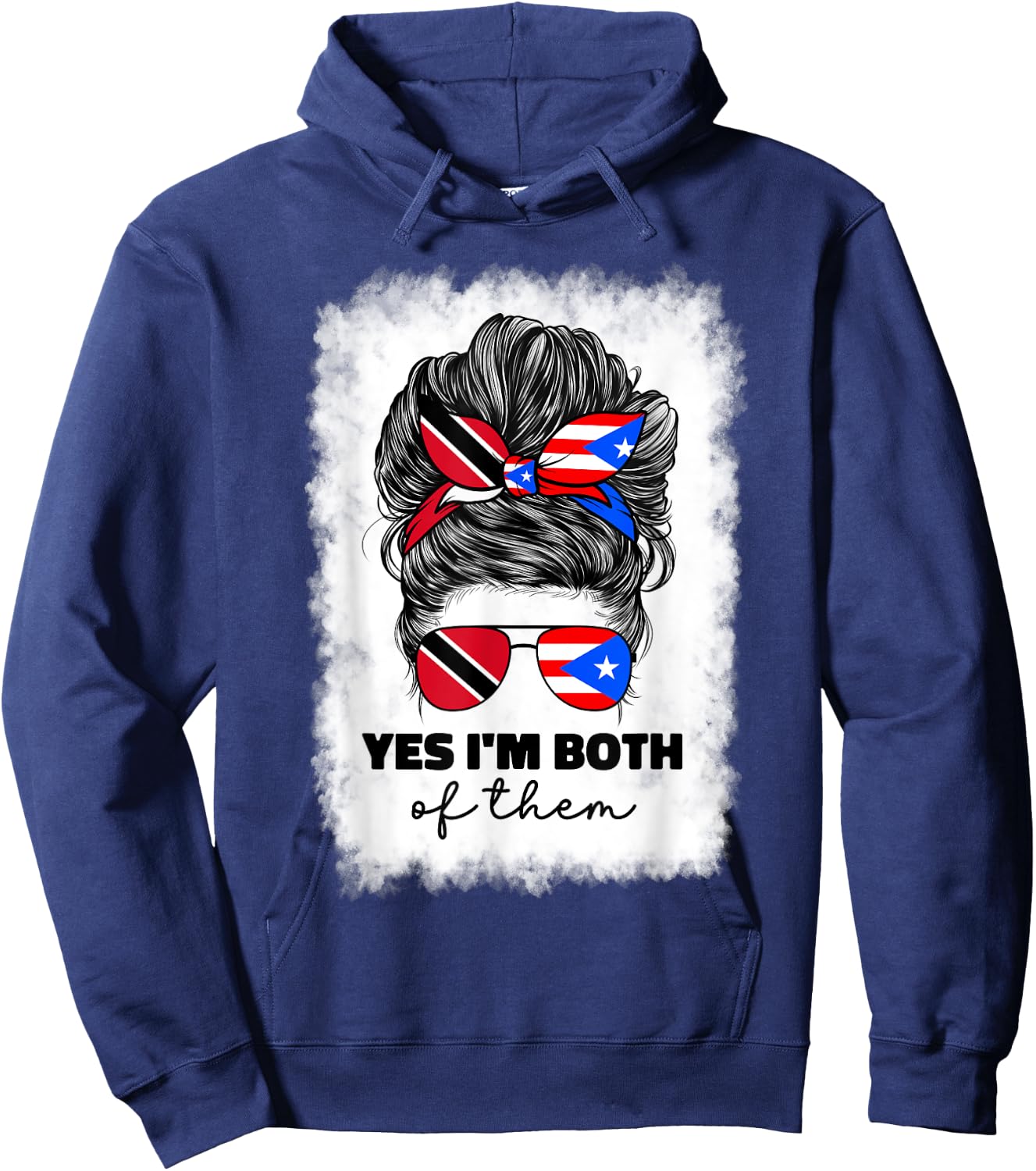Trinidad And Puerto Rican Rico Flag Trinidadian Girl Women Hoodie - Hoodie | Navy