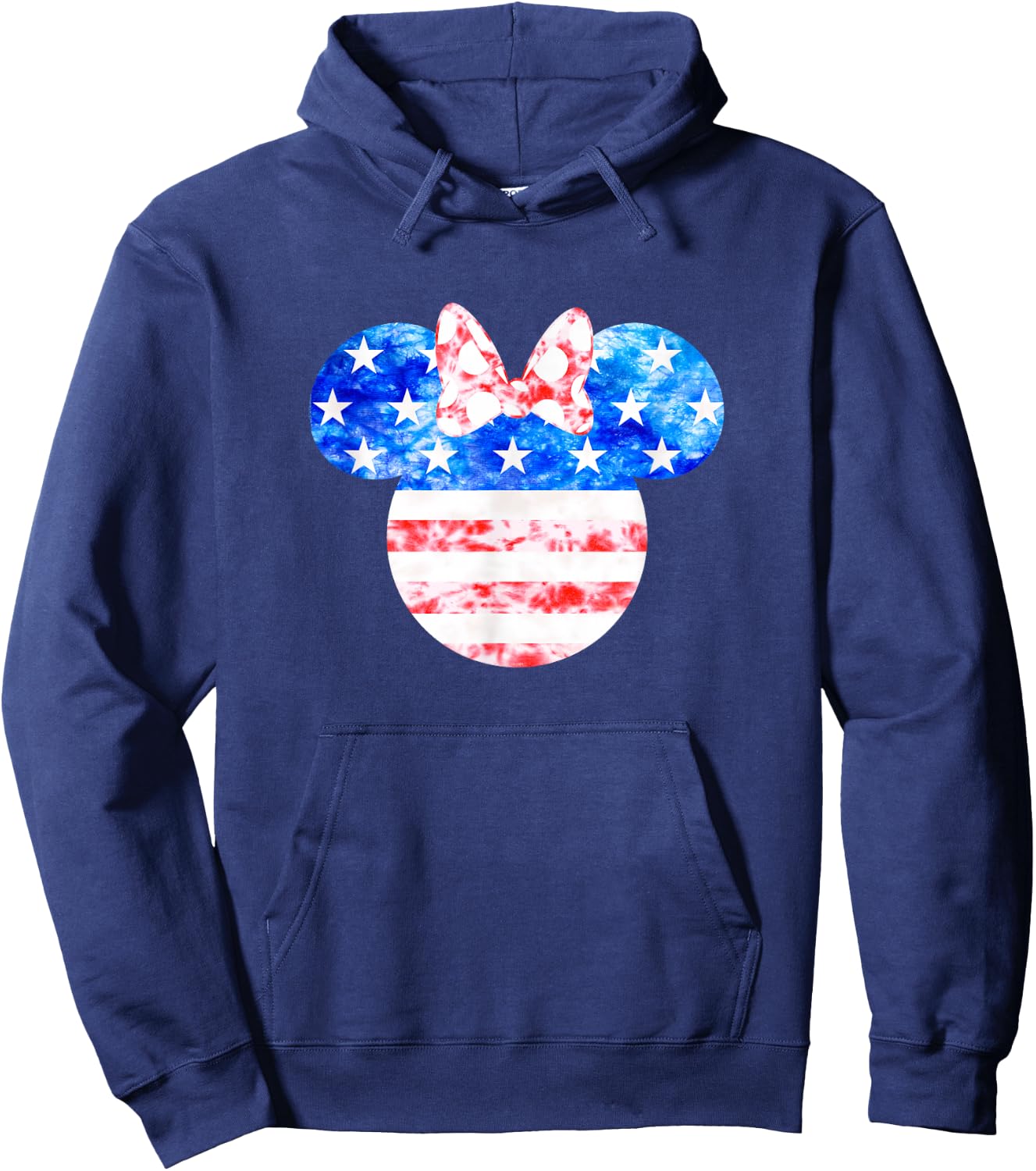 Disney Minnie Mouse American Flag Tie Dye Hoodie - Hoodie | Navy