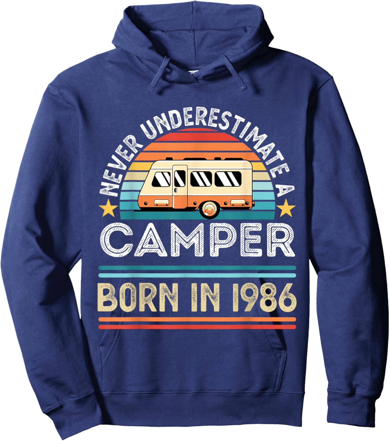 Camper born 1986 40th Birthday RV Motorhome Gifts Hoodie - Hoodie | Navy