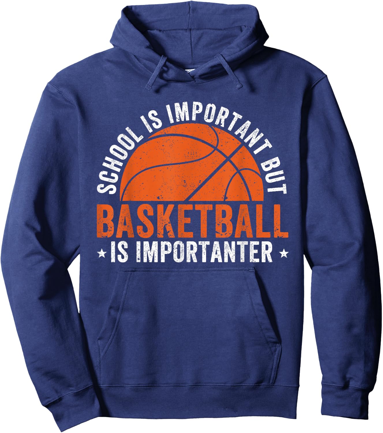 School is Important but Basketball Is Importanter Hoodie - Hoodie | Navy