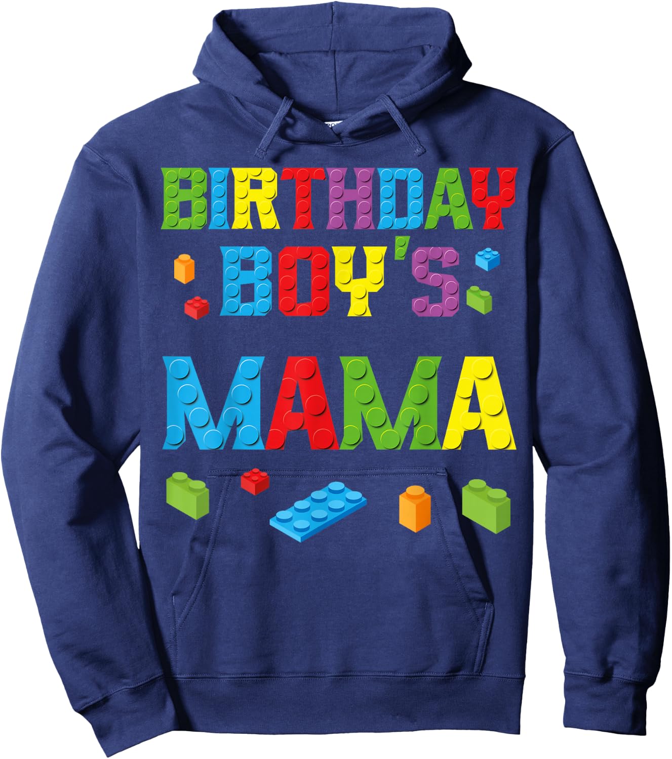Master Builder Birthday Boy's Mama Building Bricks Blocks Hoodie - Hoodie | Navy