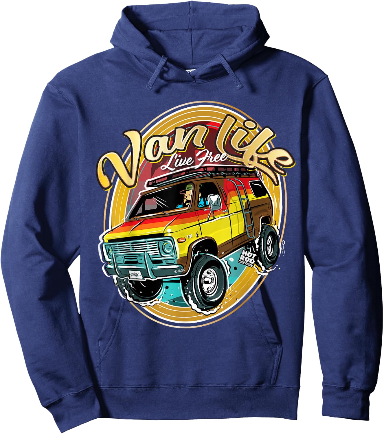 Retro Van Life Hoodie - Hoodie | Navy