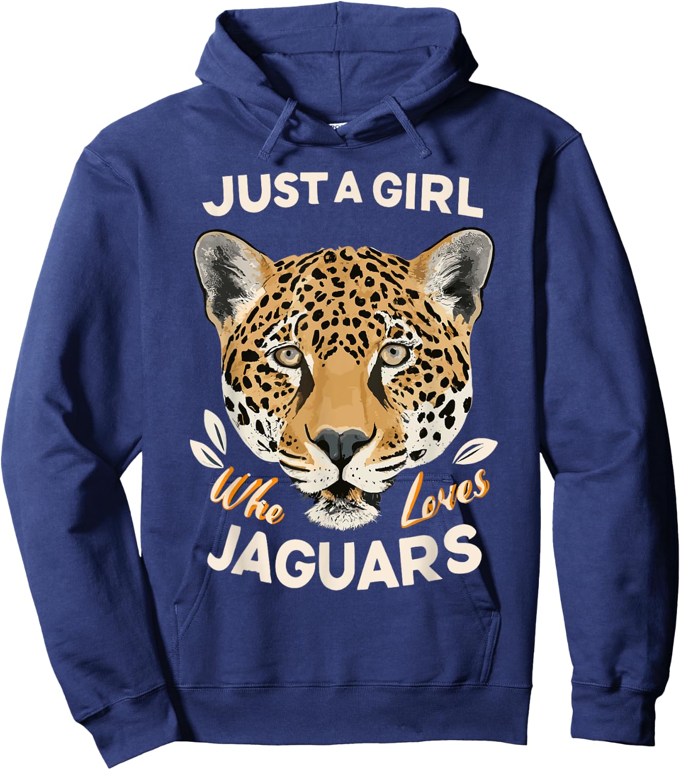 Just A Girl Who Loves Jaguars Big Cat Lover Print Graphic Hoodie - Hoodie | Navy