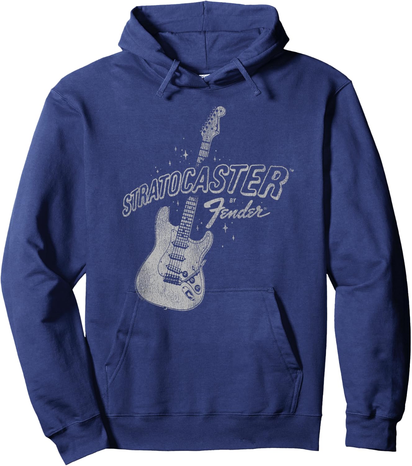 Fender Stratocaster Sparkling Guitar Vintage Poster Hoodie - Hoodie | Navy