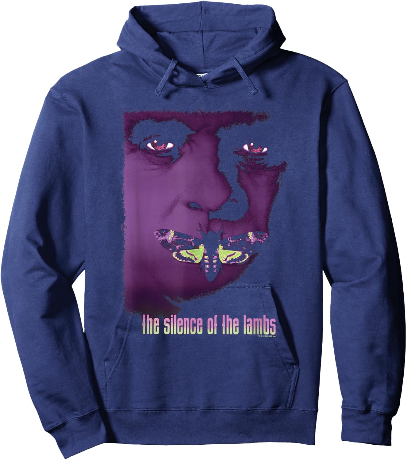 The Silence Of The Lambs Hannibal Lecter Purple Moth Poster Hoodie - Hoodie | Navy