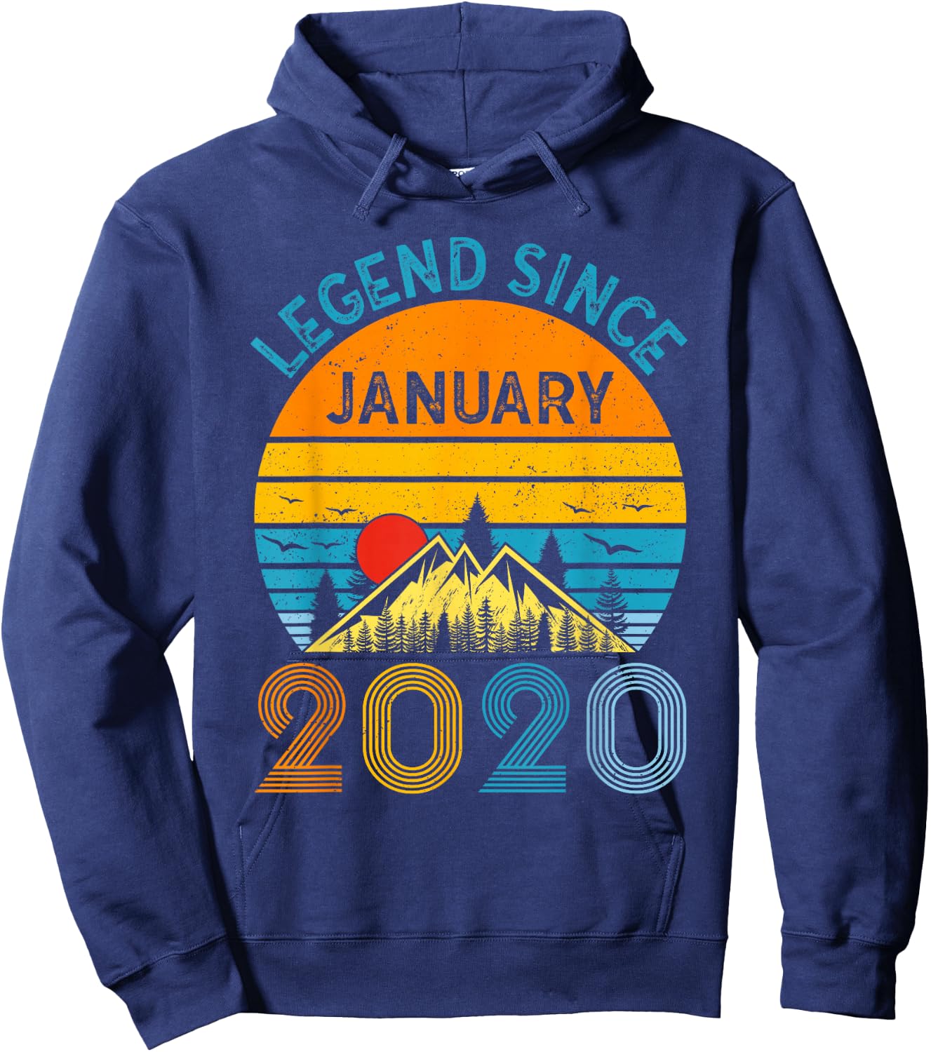 6th Birthday Gifts Legend Since January 2020 6 Years Old Hoodie - Hoodie | Navy