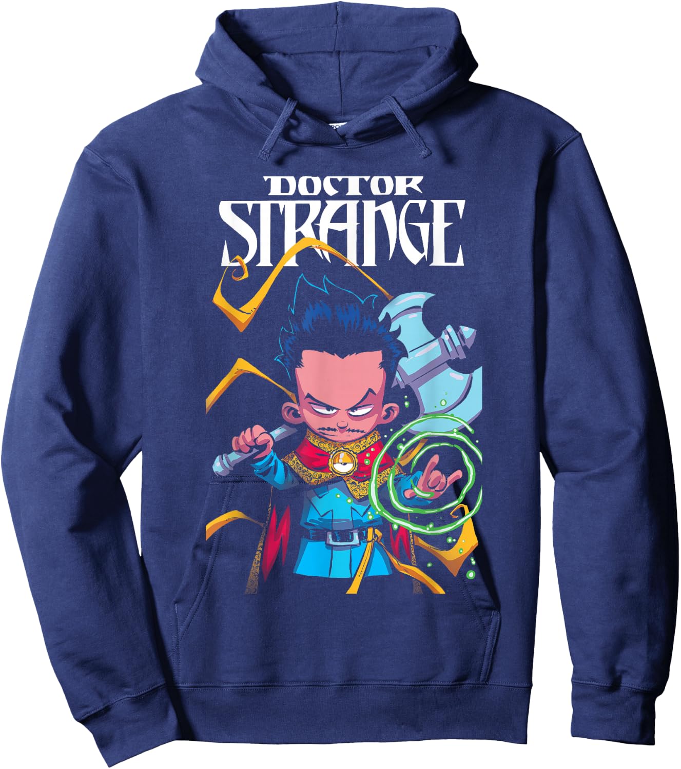 Marvel Comics Retro Classic Dr. Strange Cartoon Chibi Poster Hoodie - Hoodie | Navy