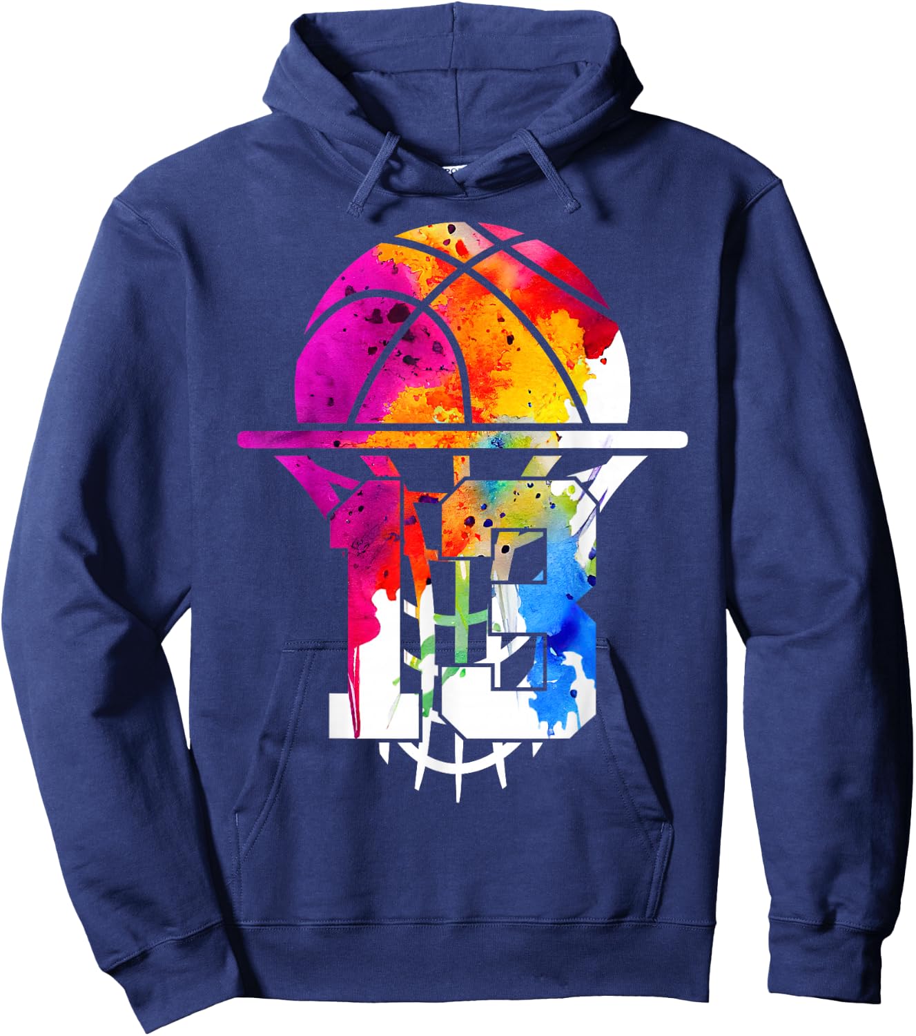 13 Years Basketball 13th Birthday Hoodie - Hoodie | Navy