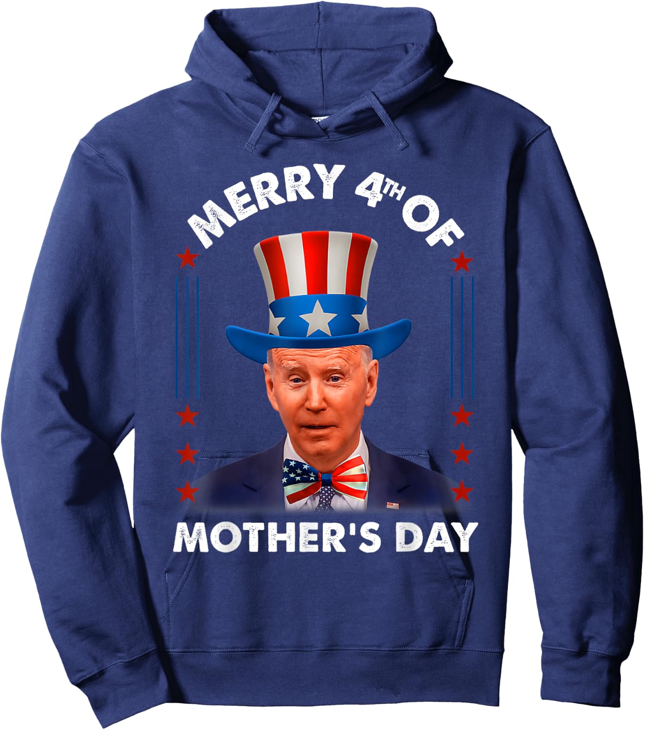 Anti Joe Biden Merry 4th Of Mother's Day Republican July 4th Hoodie - Hoodie | Navy