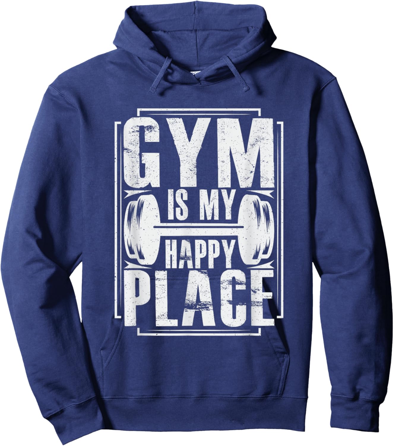 Gym Is My Happy Place - Throwback Design - Classic Hoodie - Hoodie | Navy