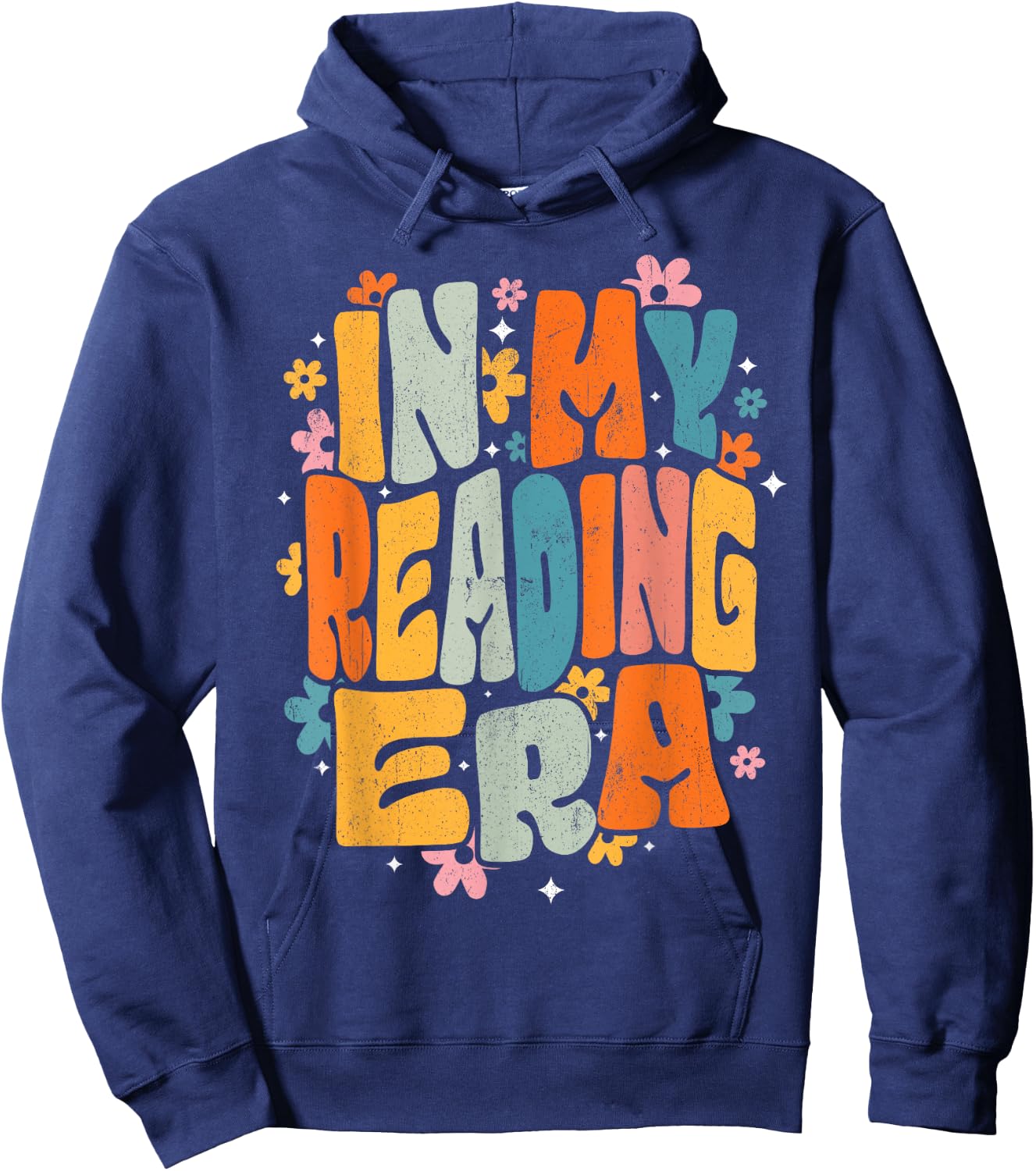 InGENIUS Reading Enthusiast Shirts & Gifts Groovy Reader Librarian Teacher Book Lover Hoodie - Hoodie | Navy