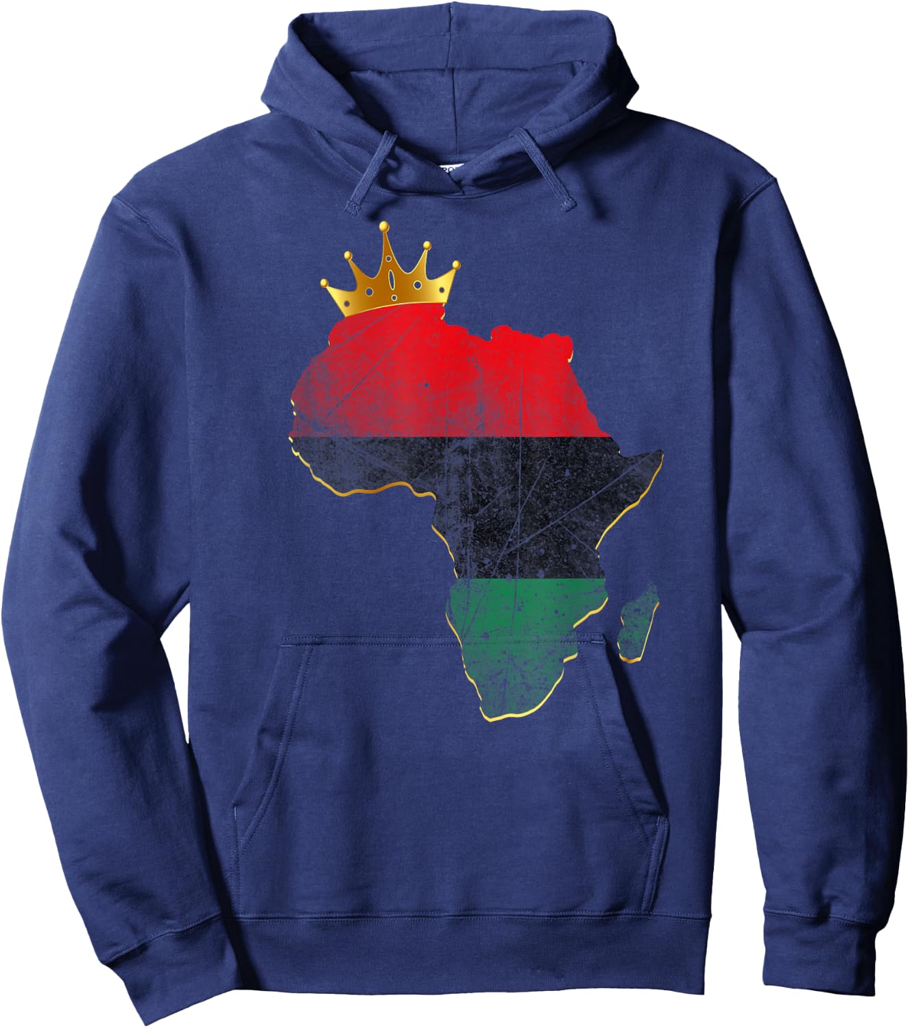 Pride American African King Pan African Map UNIA flag Hoodie - Hoodie | Navy