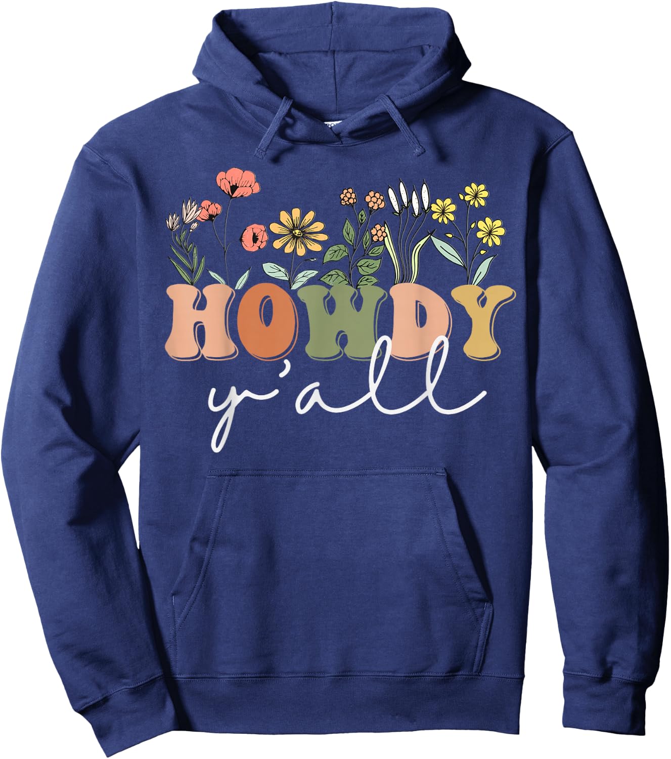 Howdy Y'all Southern Western Girl Country Rodeo Cowgirl Hoodie - Hoodie | Navy