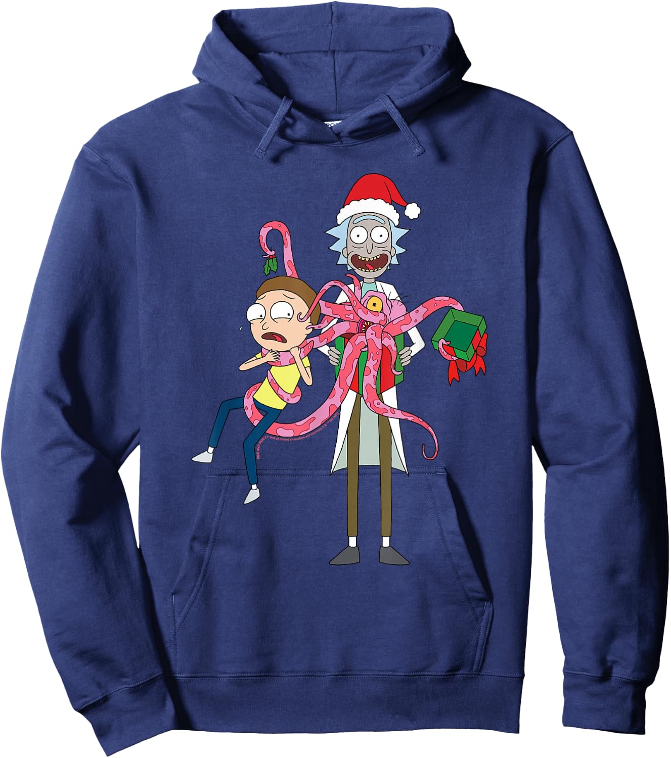 Rick and Morty Christmas, Merry Rickmas Gift Morty Hoodie - Hoodie | Navy