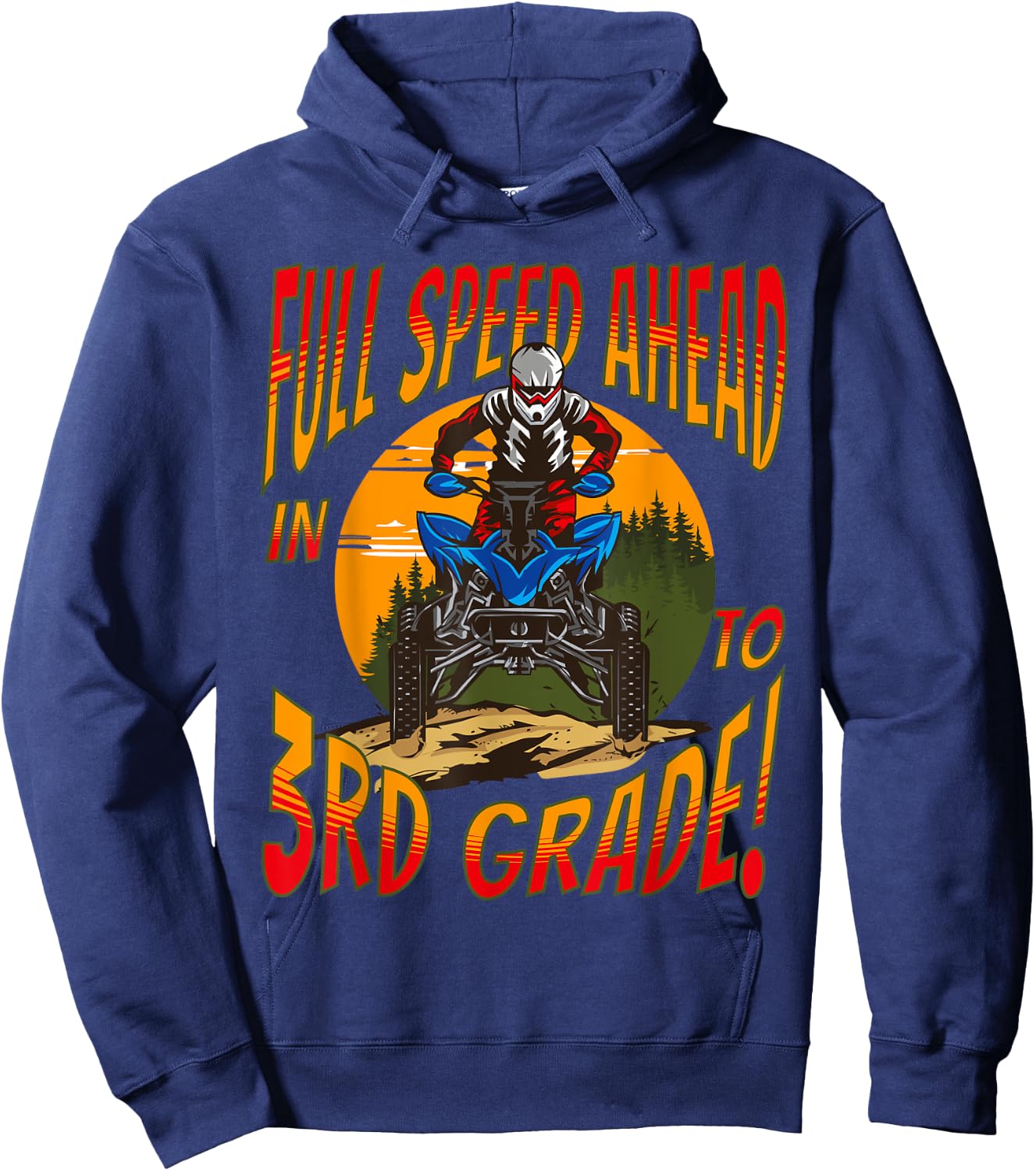 Back To School 2024 Boys Quad Happy First Day Of 3rd Grade Hoodie - Hoodie | Navy