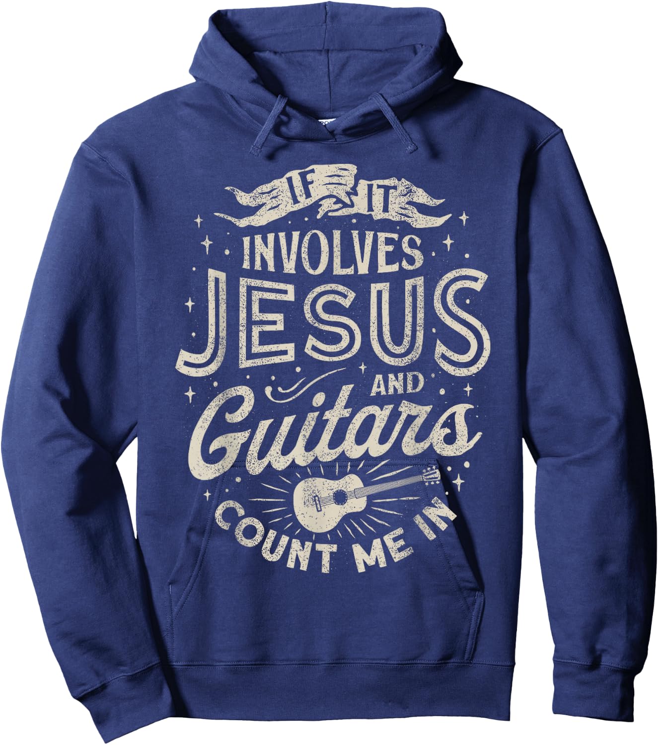 If It Involves Jesus and Guitars Guitarist Christian Music Hoodie - Hoodie | Navy