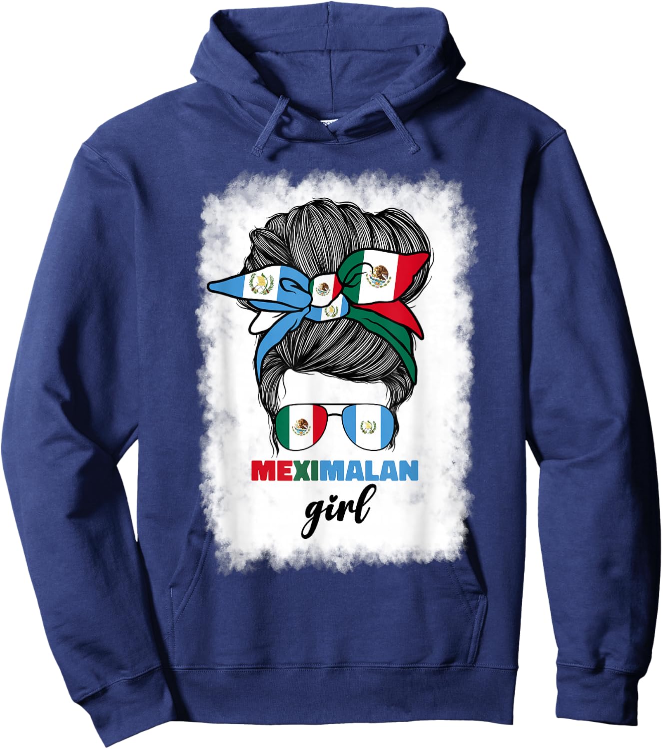Half Mexican And Guatemalan Mexico Guatemala Flag Girl Women Hoodie - Hoodie | Navy