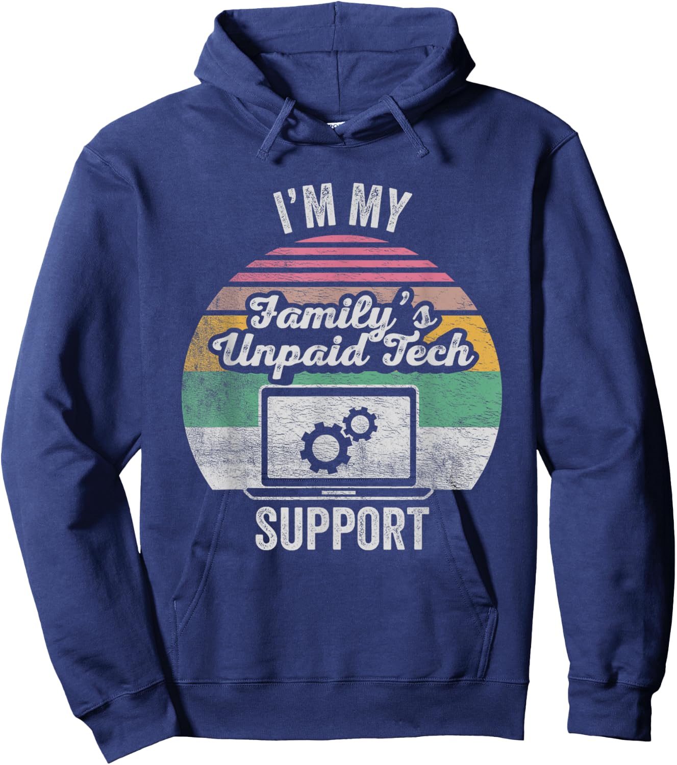 Funny Computer Nerd Engineer Vintage Technical Support Gift Hoodie - Hoodie | Navy