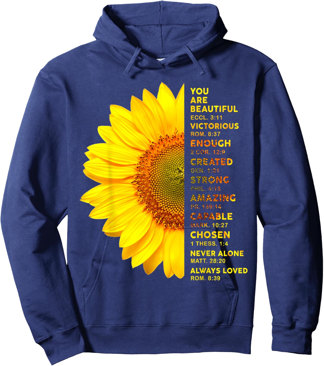 Christian Sunflower You Are A Beautiful Victorious Enough Hoodie - Hoodie | Navy