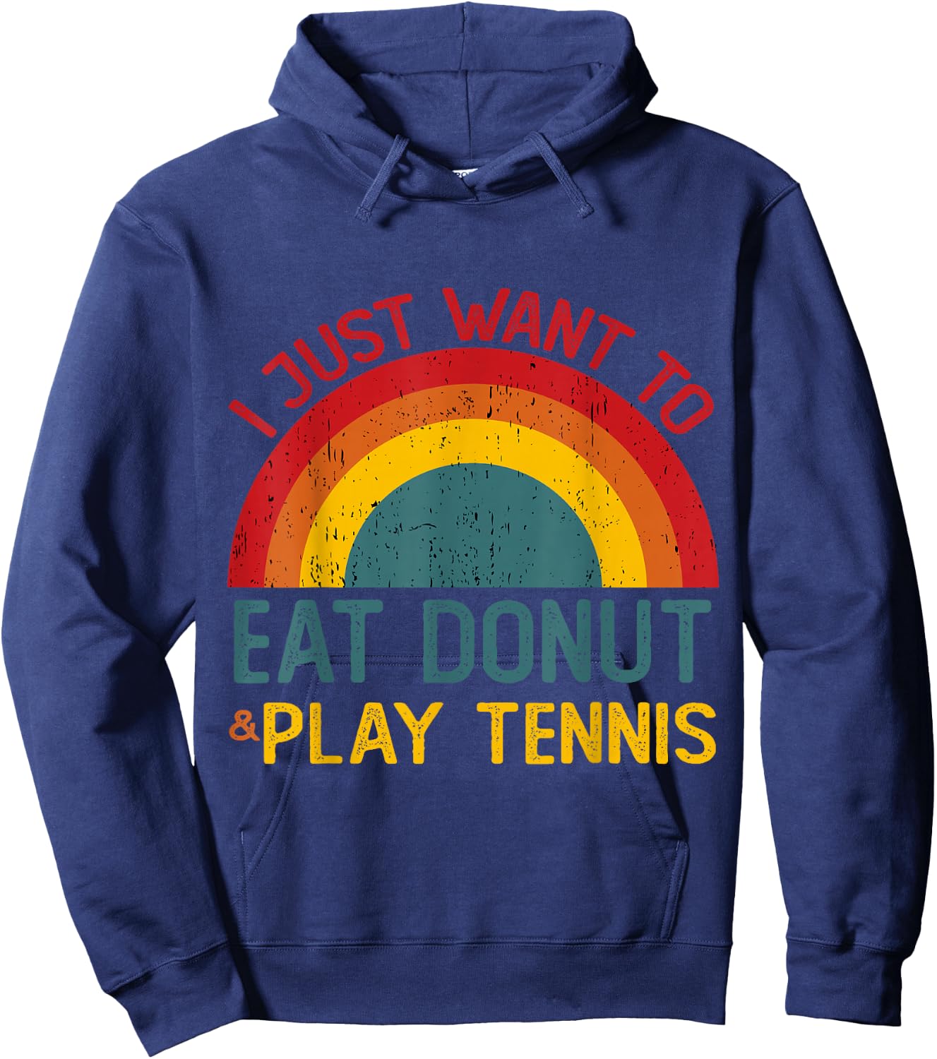 Funny I just want to eat donut and Play Tennis Christmas Hoodie - Hoodie | Navy