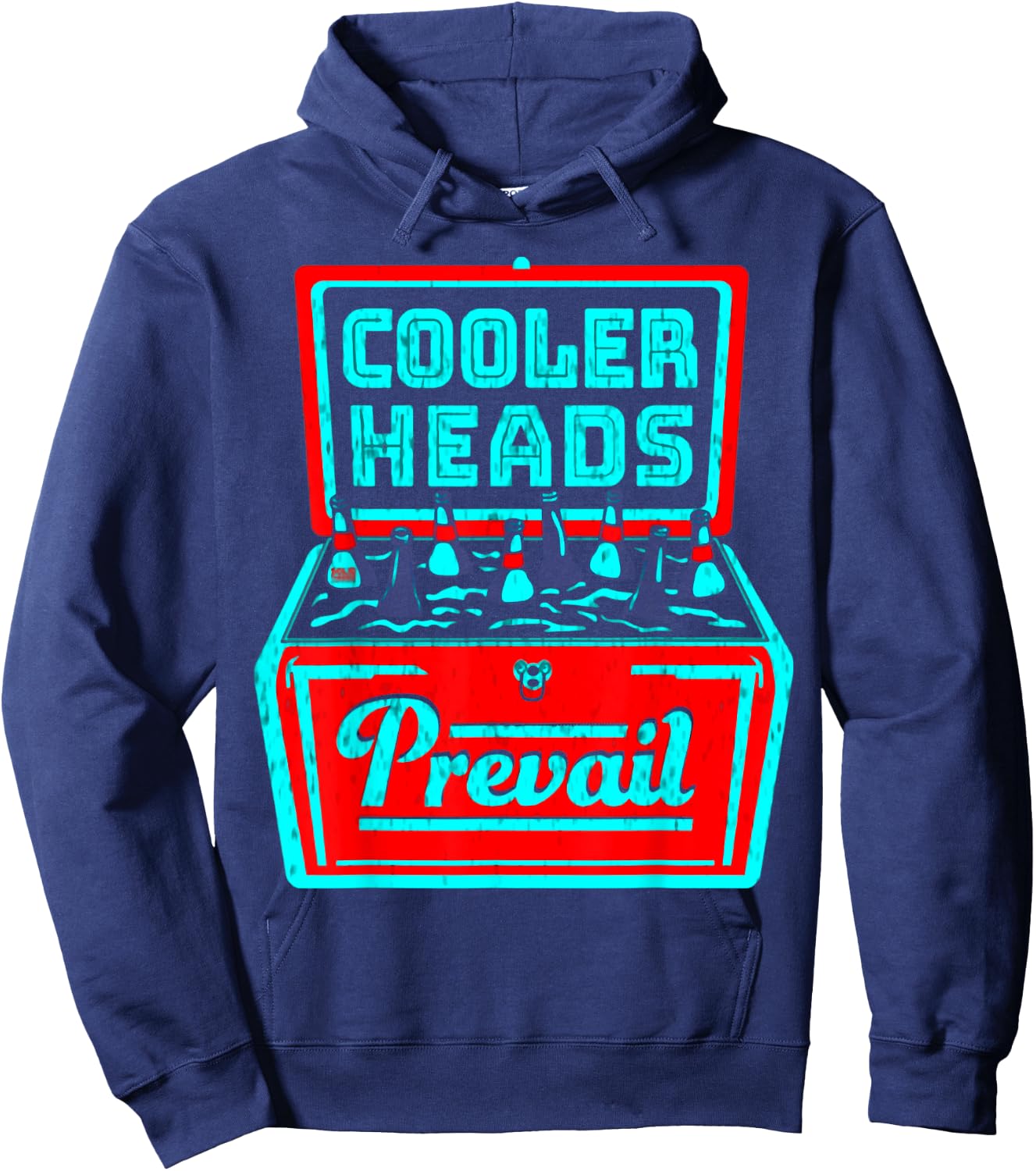 Beer Lover Men Dad Cooler Heads Prevail Hoodie - Hoodie | Navy