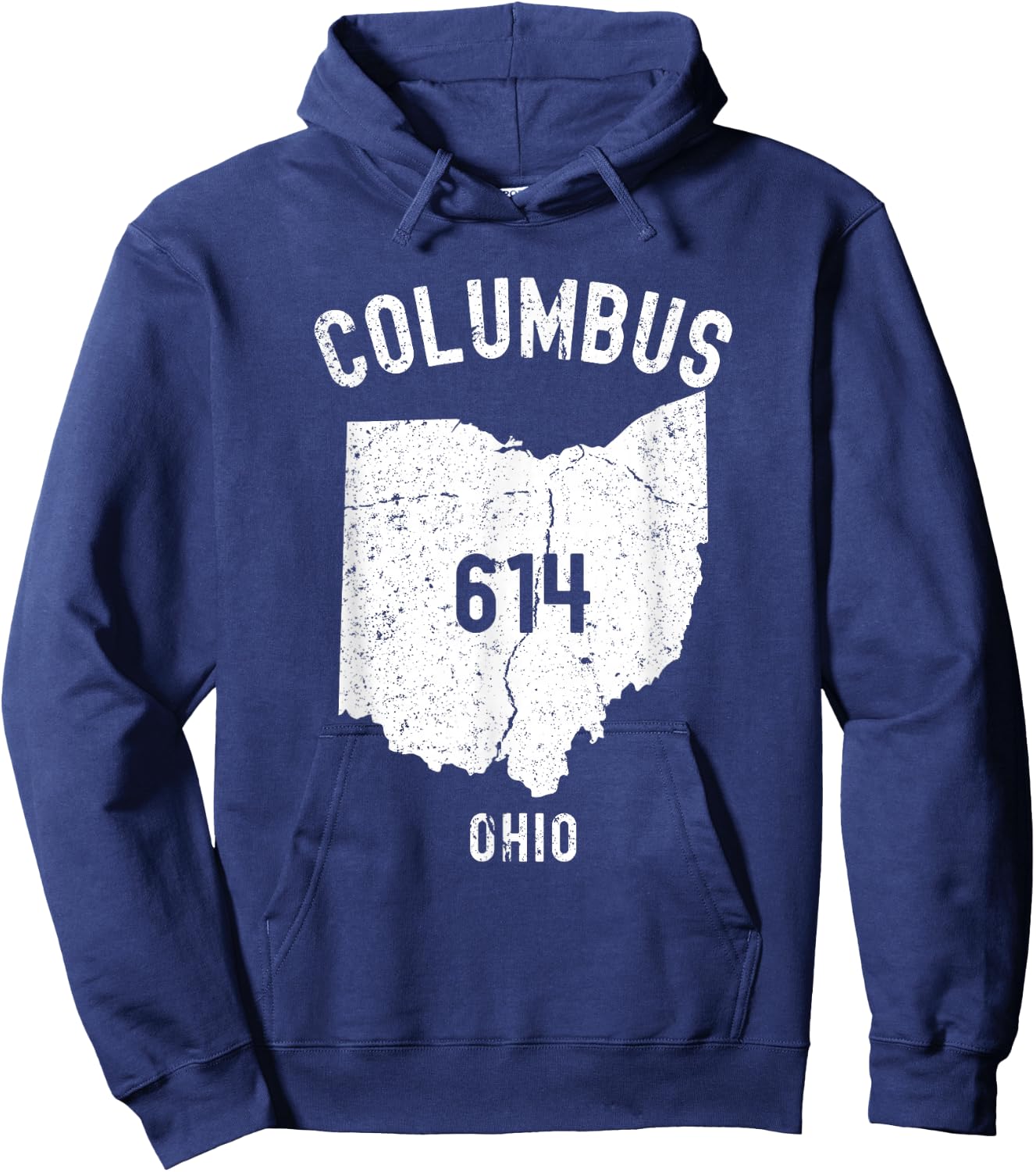 Columbus Ohio OH 614 Vintage Athletic Style Hoodie - Hoodie | Navy