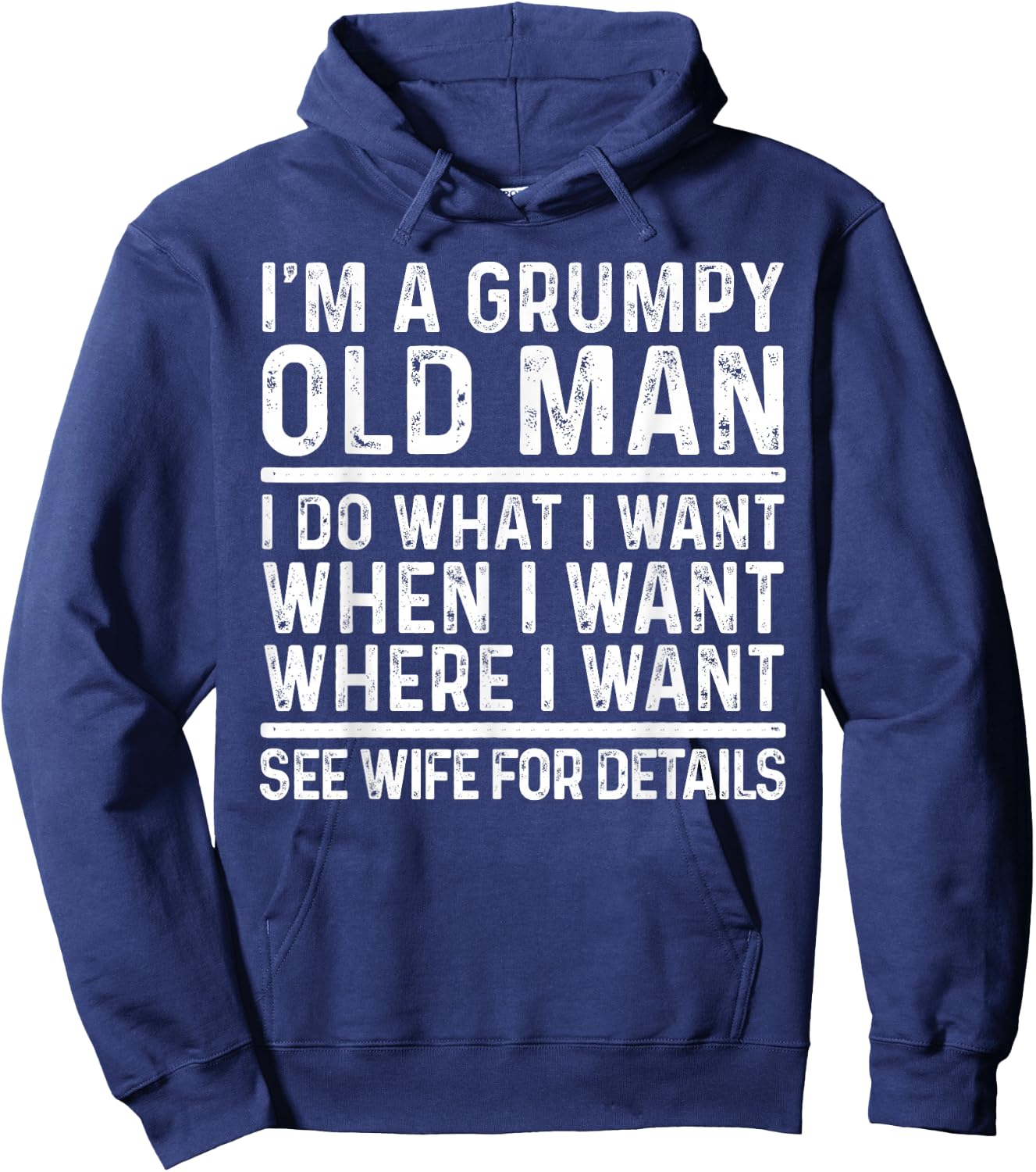 Funny Grumpy Old Man Design For Grandpa Men Elderly Old Man Hoodie - Hoodie | Navy