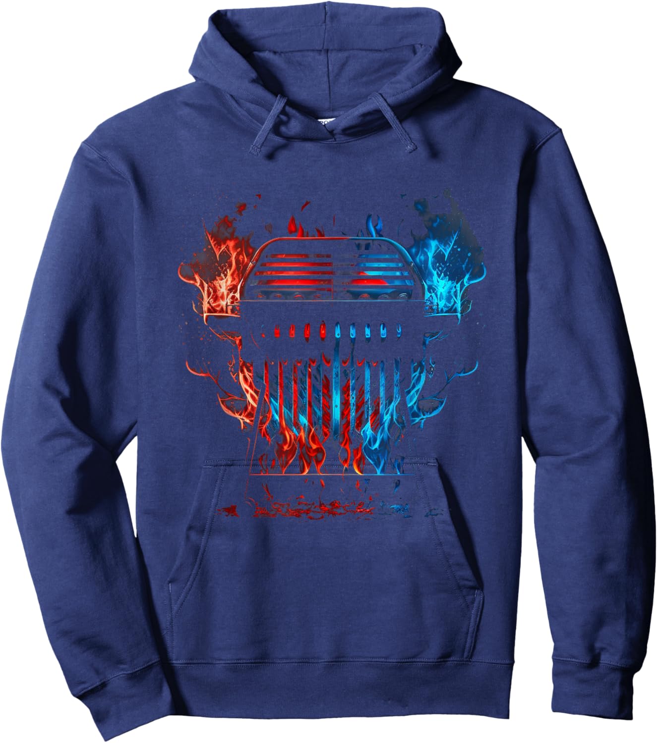 Smoker Flames Father'S Day Grill Master Dad Retro Grill Hoodie - Hoodie | Navy