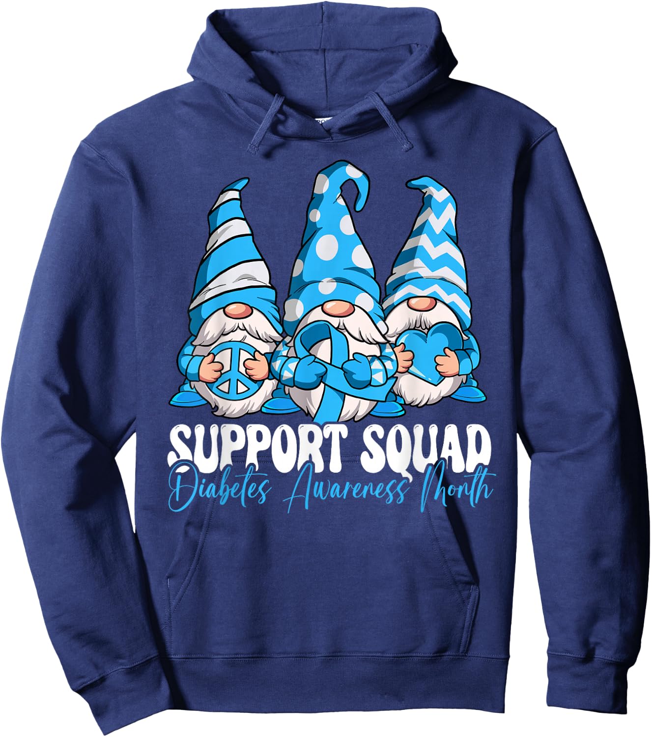 Support Squad Diabetes Awareness Month Hoodie - Hoodie | Navy