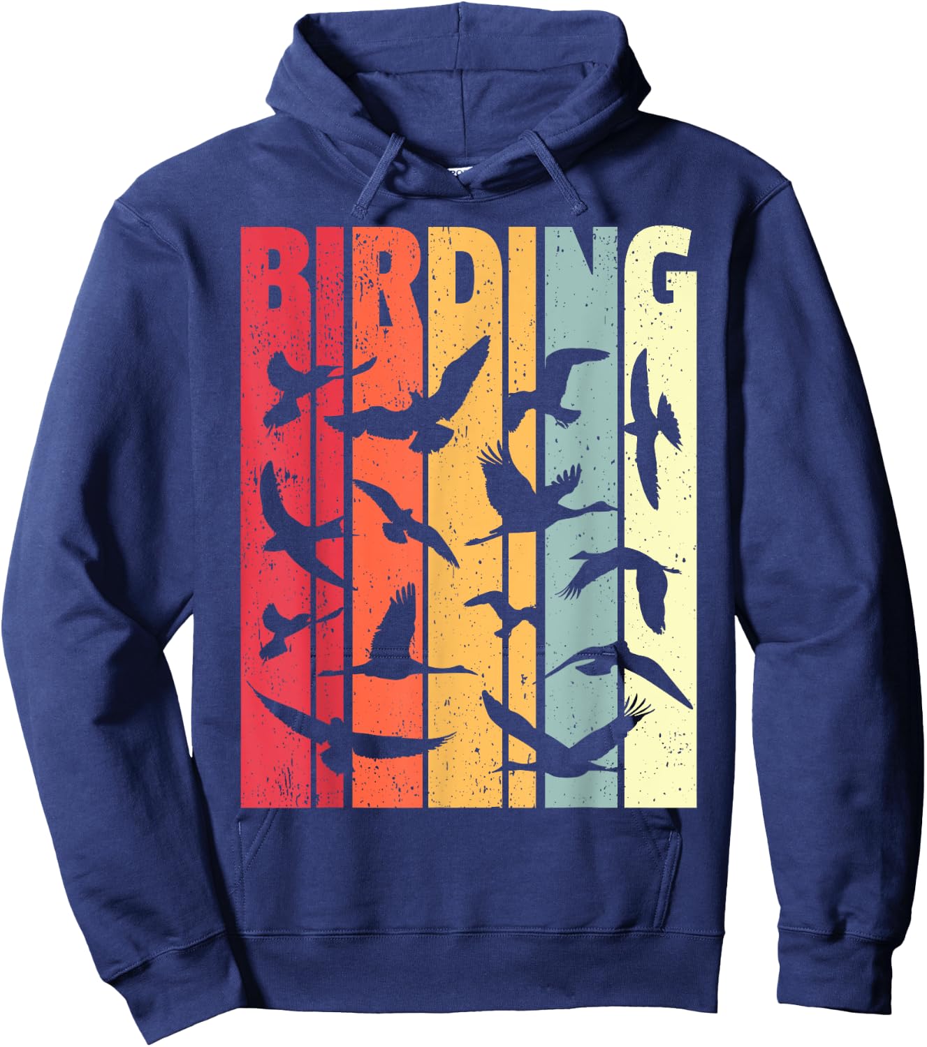 Birding Retro Birdwatcher Birder Hoodie - Hoodie | Navy