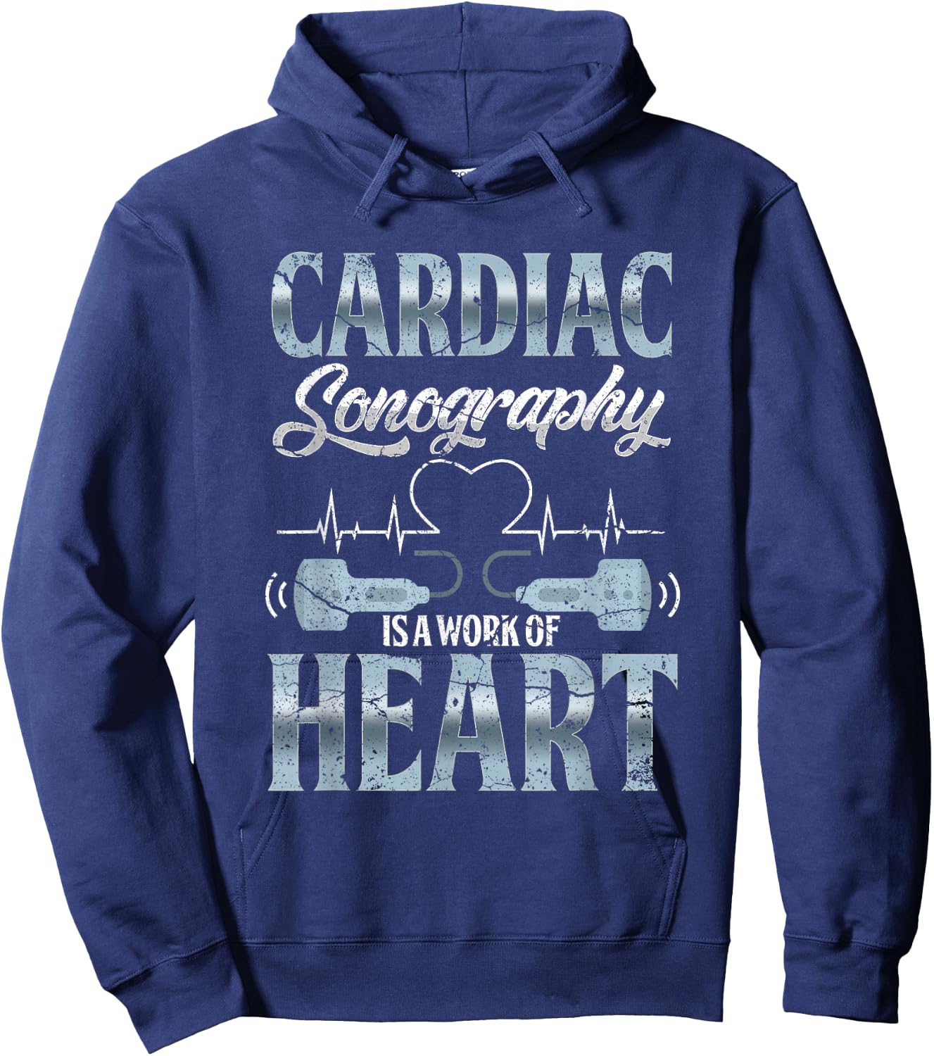 Cardiac Sonography Ultrasound Echography Medical Diagnostic Hoodie - Hoodie | Navy