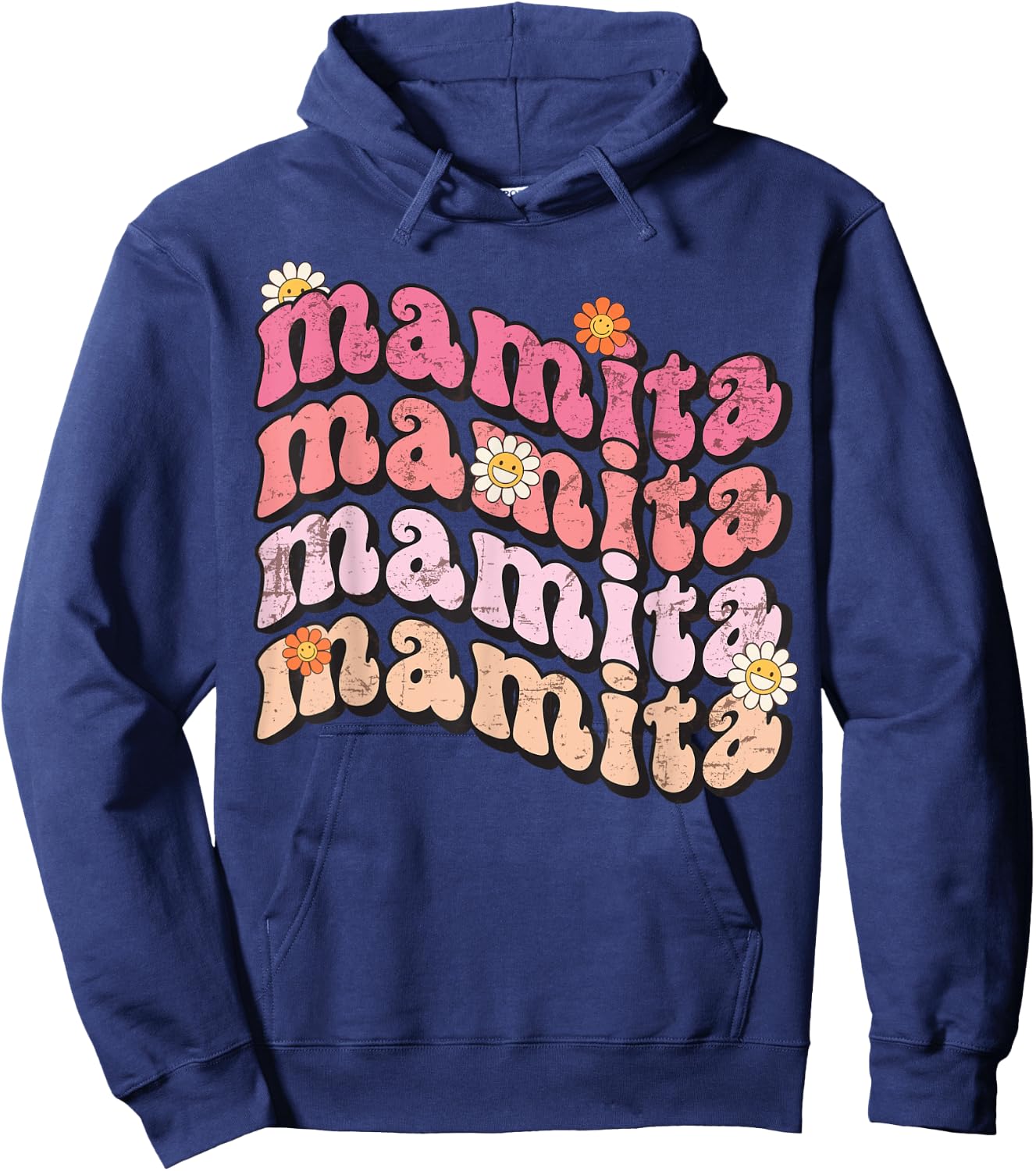 Retro Hippy Groovy Mamita , Fall Autumn Mamita Groovy Hoodie - Hoodie | Navy